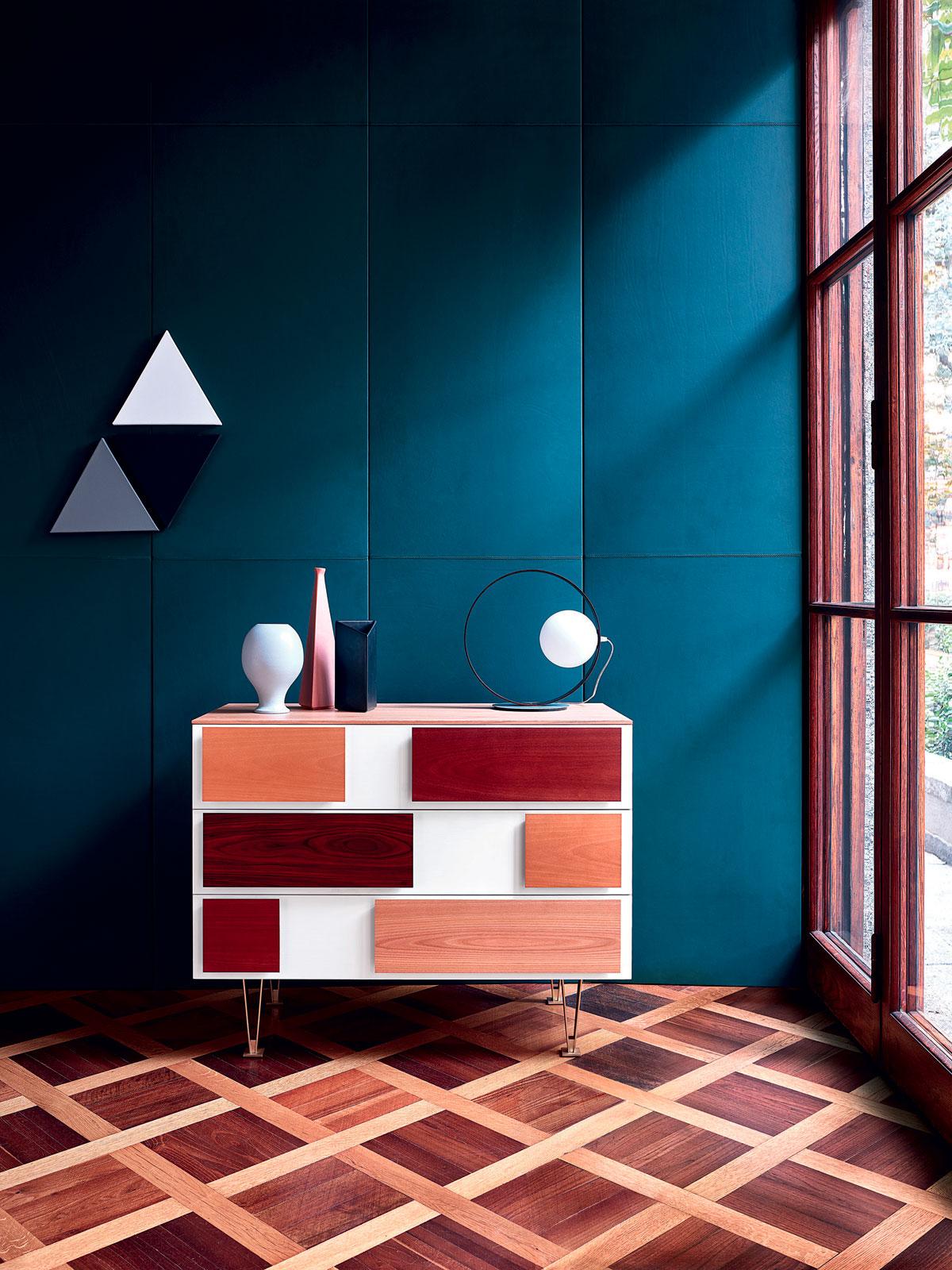 Moderno Piccola cassettiera in noce italiana Molteni & C di Gio Ponti - D.655.2 in vendita