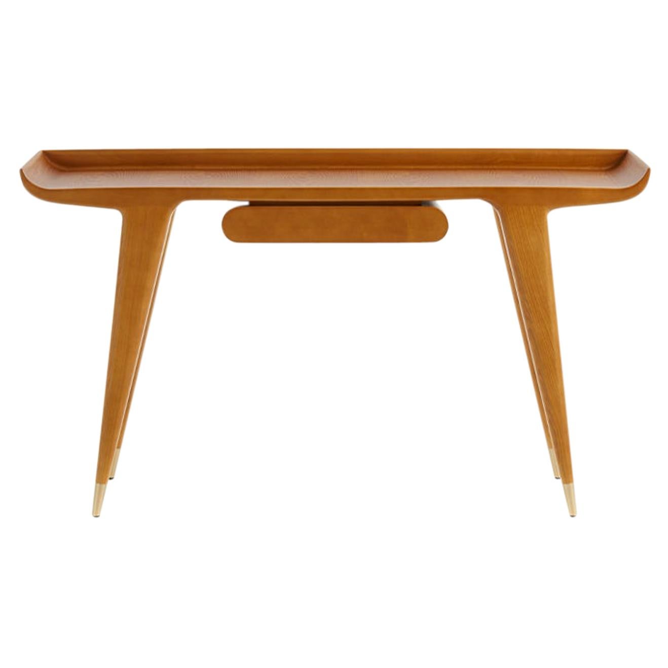 Writing Desk in Solid Ash Wood Molteni&C by Gio Ponti D.847.1 - made in Italy For Sale