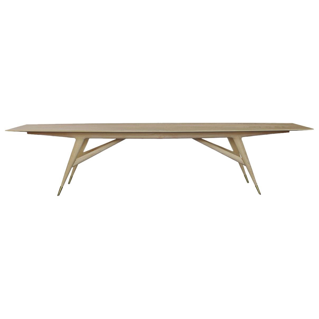 Angela Adams Tula Dining Table in Ash / Natural, Seats Six, Handcrafted