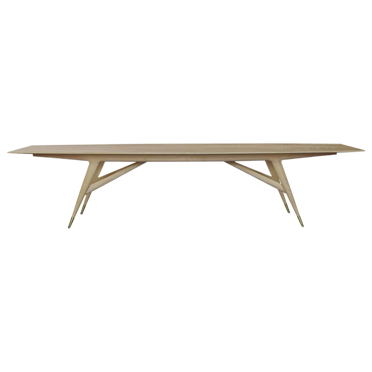Angela Adams Tula Dining Table in Ash / Natural, Seats Six, Handcrafted
