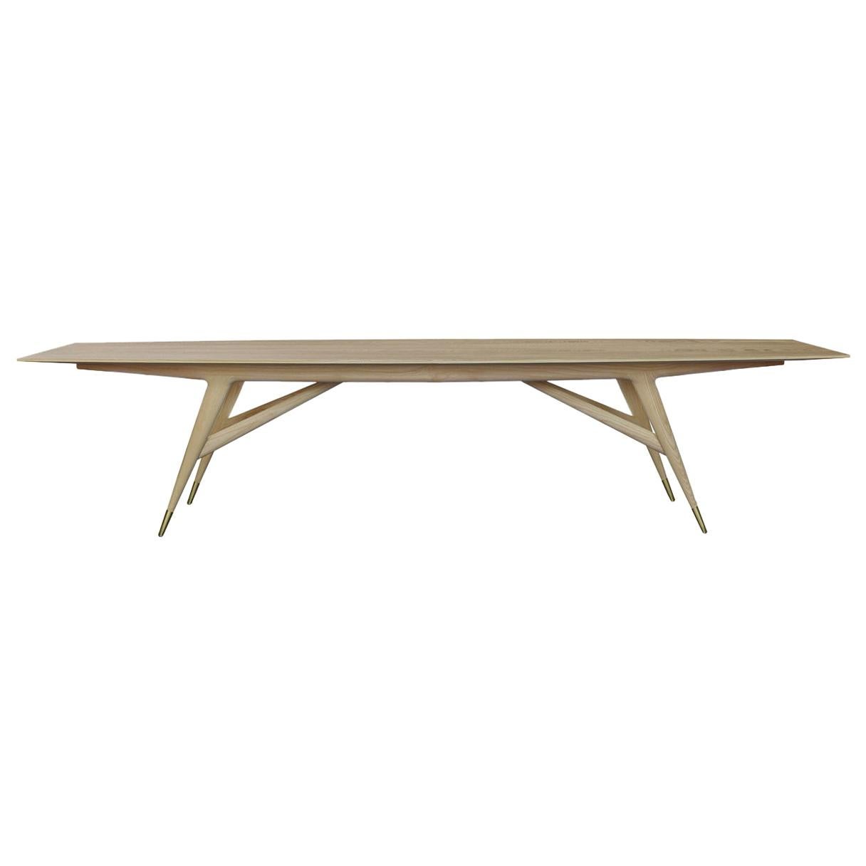 Beige (Natural Ash Wood) Dining 142" Table in Ash Wood Molteni&C by Gio Ponti- D.859.1C - Made in Italy