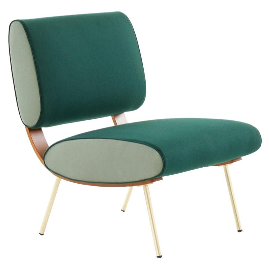 Armchair in Bicolor Canvas Molteni&C by Gio Ponti Round D.154.5 - made in Italy