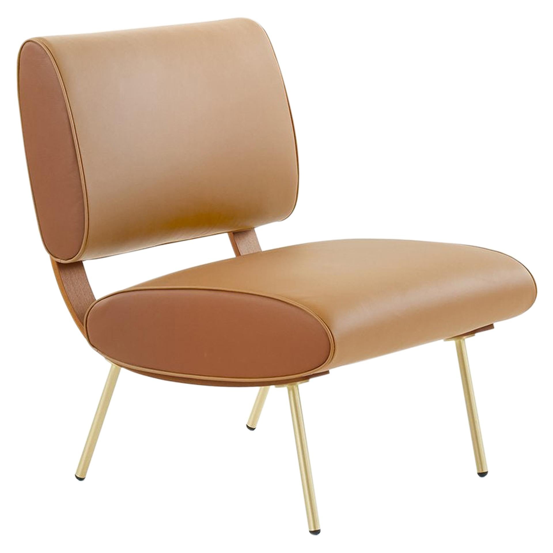 Armchair in Leather Molteni&C by Gio Ponti Round D.154.5 - made in Italy