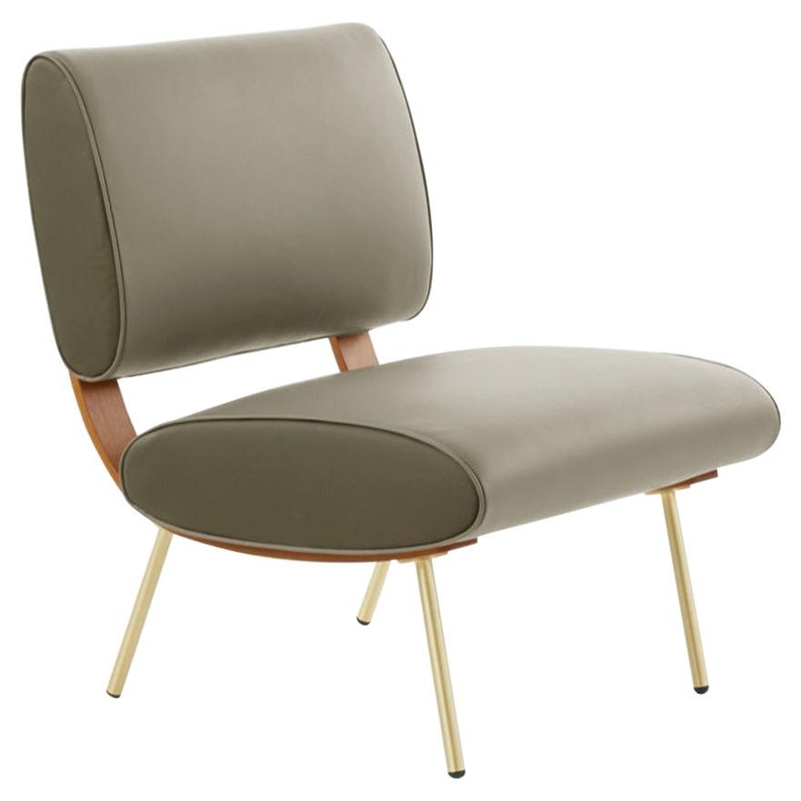 Armchair in Premium Leather Molteni&C by Gio Ponti Round D.154.5 - made in Italy