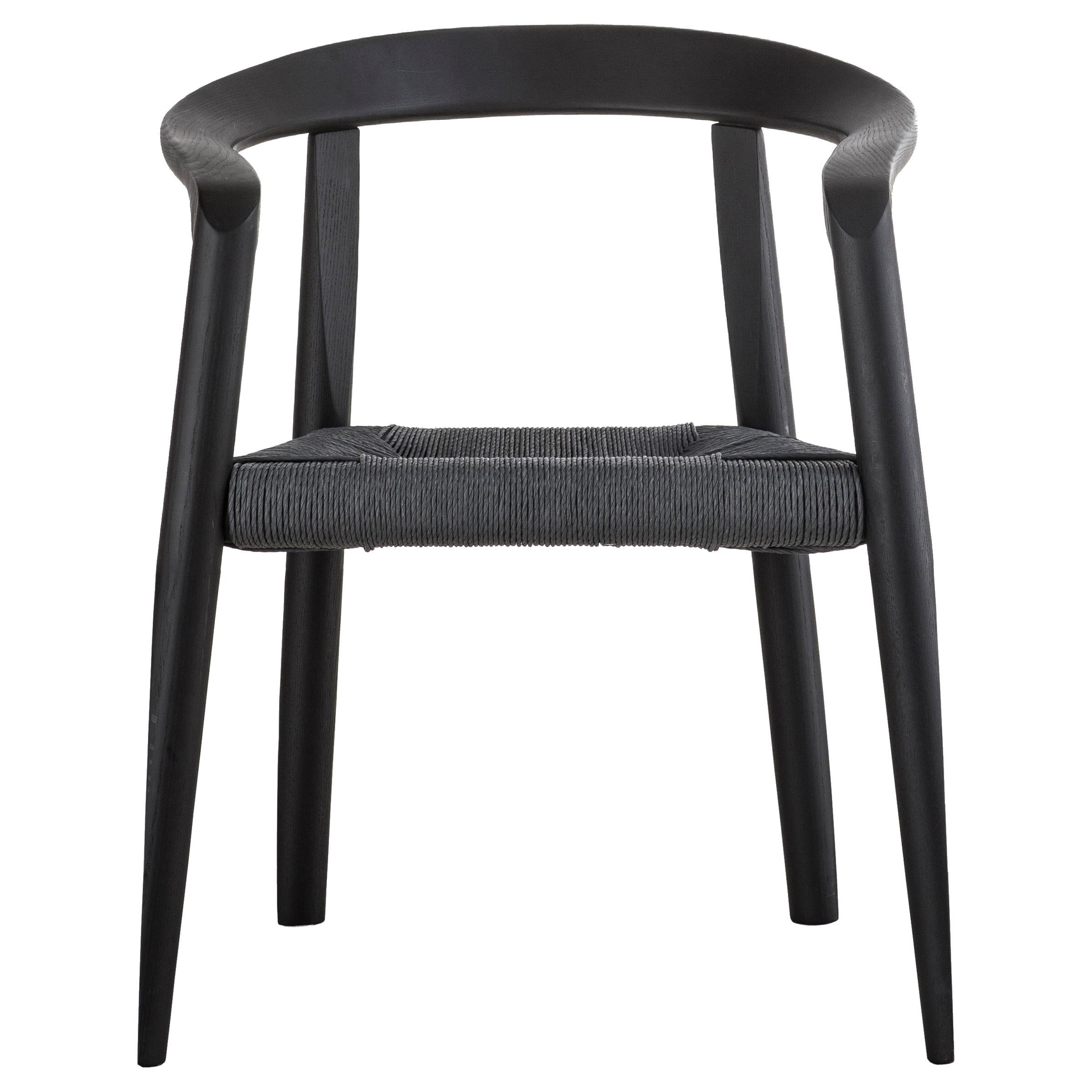 Woven Black Ash Wood Dining Chair Molteni&C by Tobia Scarpa - made in Italy