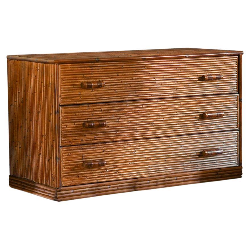 "Molto" Bamboo Chest of Drawers with leather binding