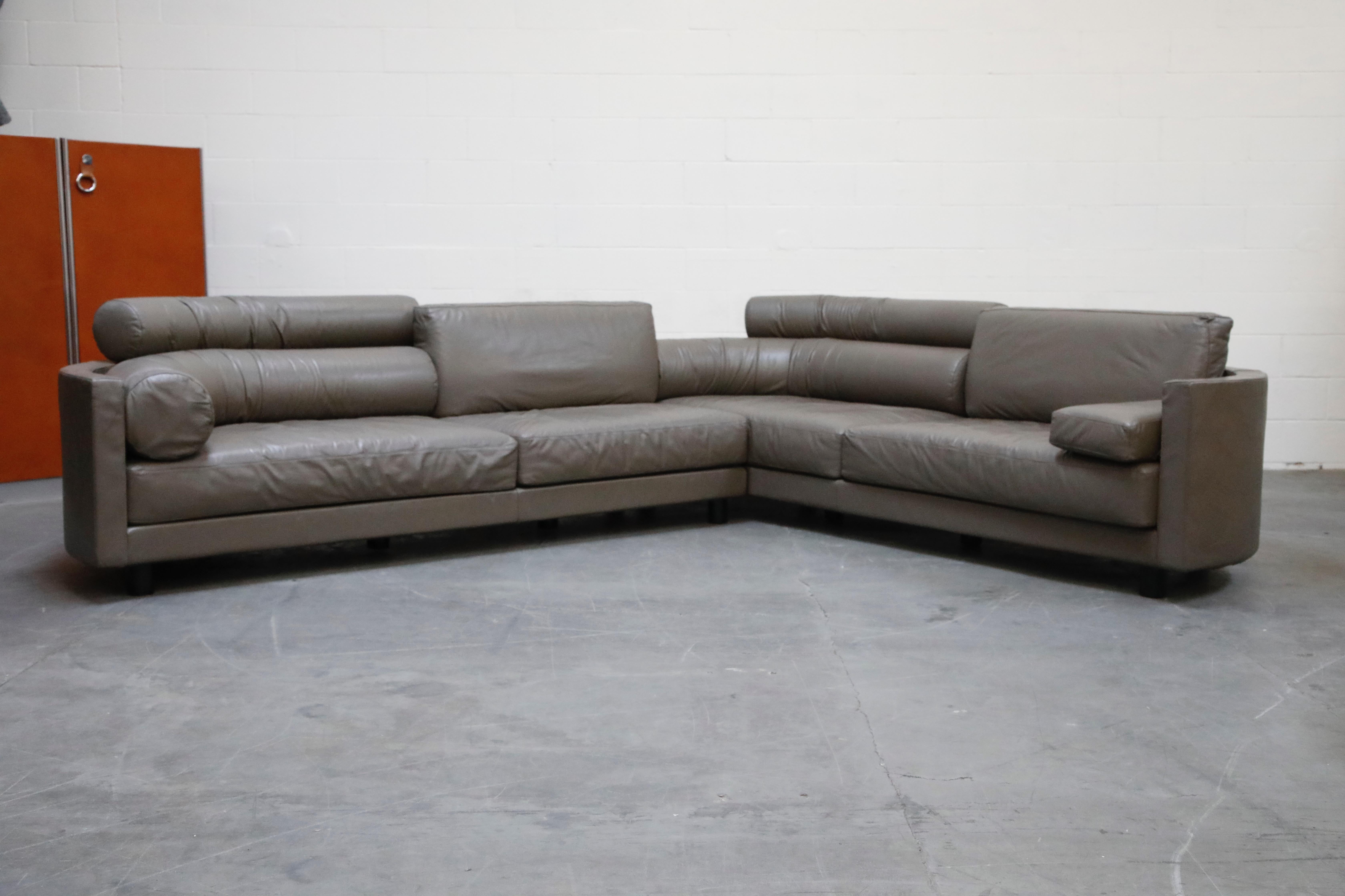 This Postmodern sectional sofa was designed by Antonietta Ammannati and Giampiero Vitelli in 1988 for Italian maker i4 Mariani and was featured in a number of movies throughout the late 1980s and 1990s. Called the 'Molto-Di' collection, a number of