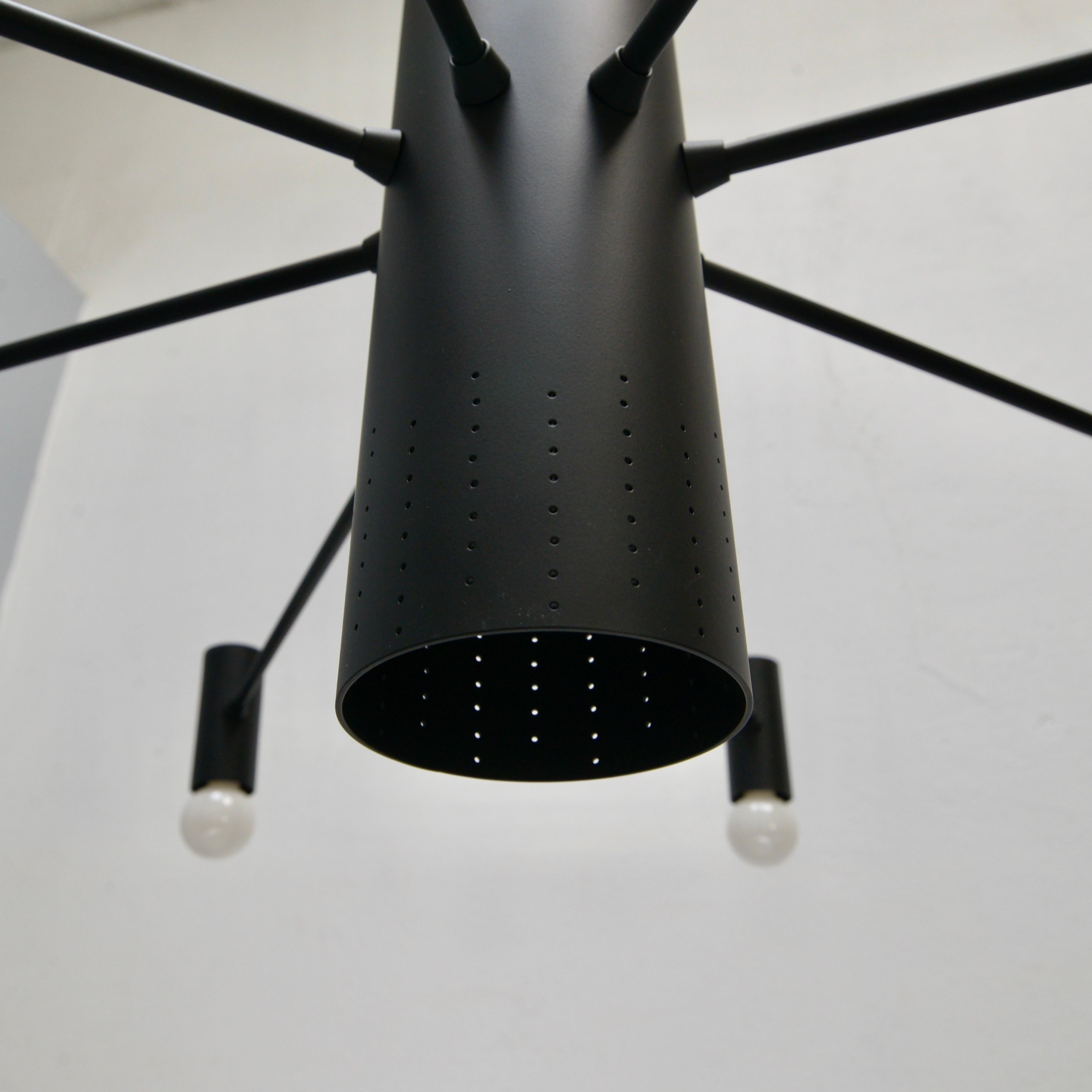 Mid-Century Modern MoLUno Chandelier BLK For Sale