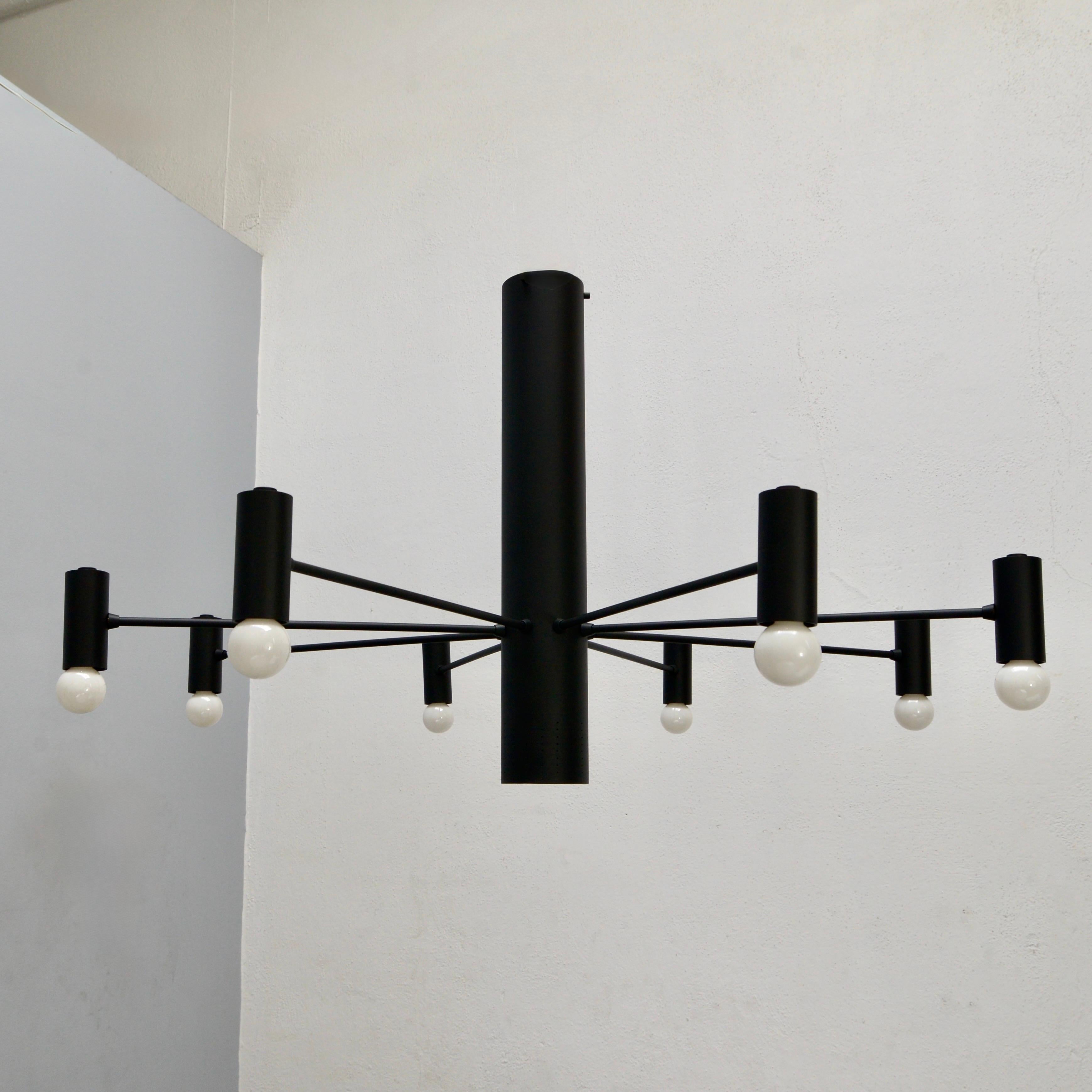 Painted MoLUno Chandelier BLK For Sale
