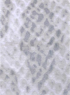 "Molurus - Gray + Cream" /  10' x 14' / Hand-Knotted Wool + Silk Rug