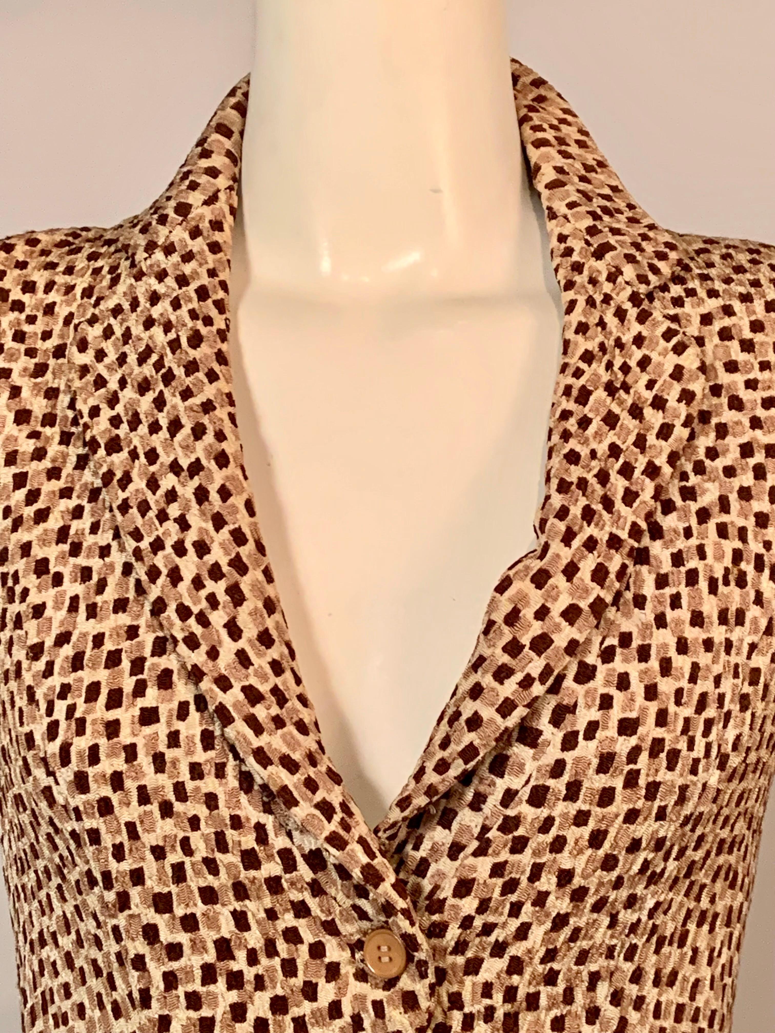 Brown Molyneux Haute Couture Patterned Silk Jacket  For Sale