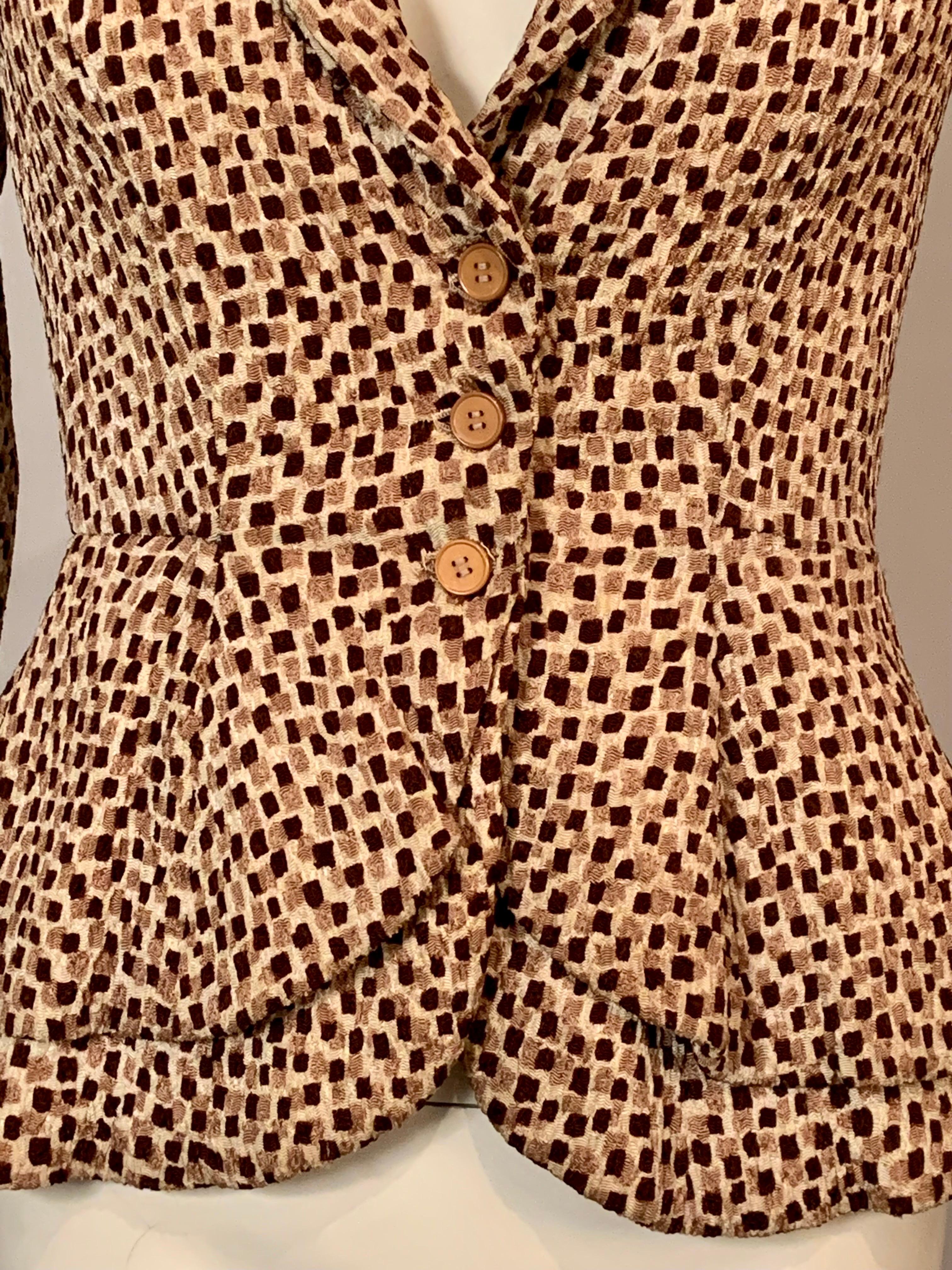 Molyneux Haute Couture Patterned Silk Jacket In Good Condition For Sale In New Hope, PA