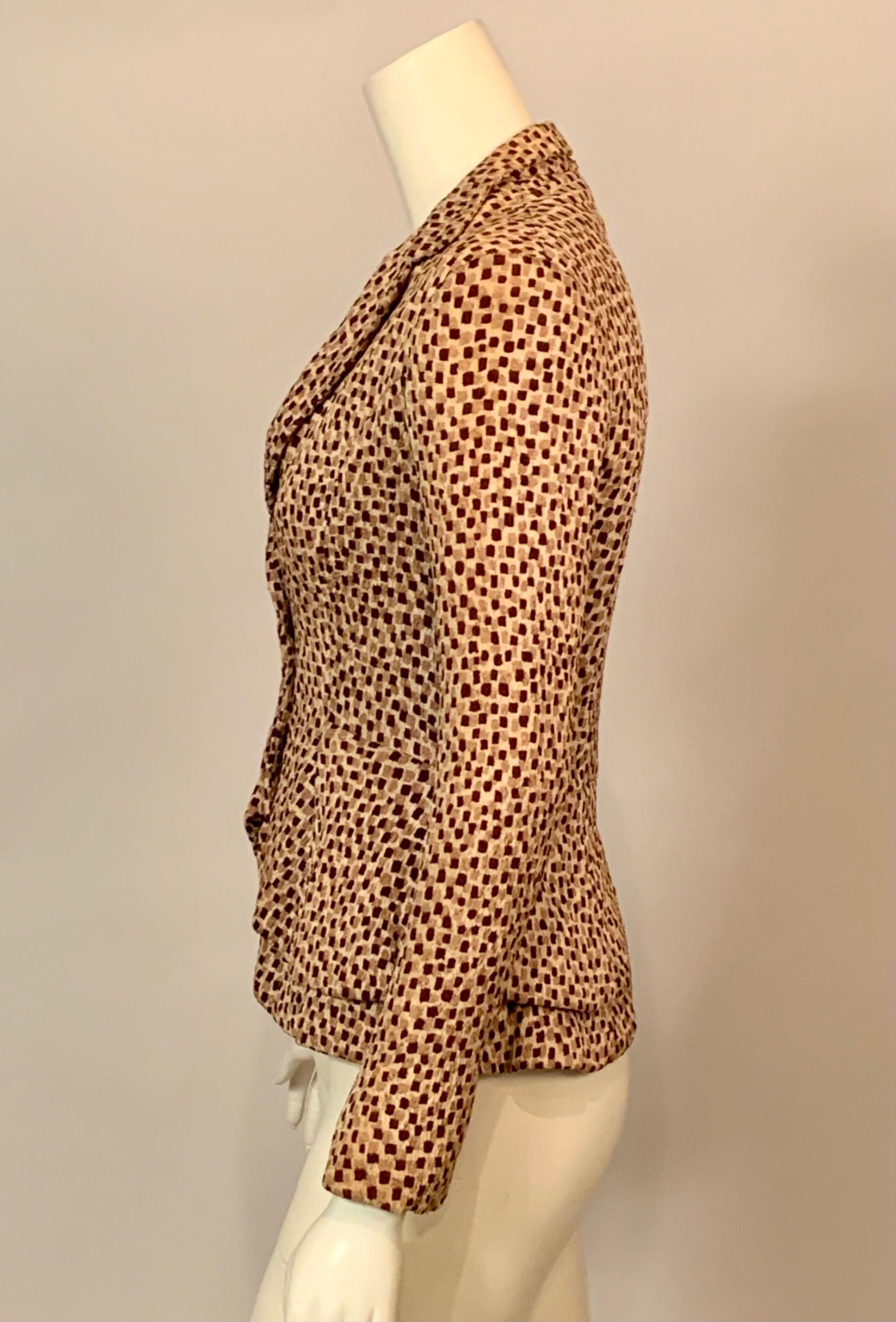 Molyneux Haute Couture Patterned Silk Jacket For Sale 1