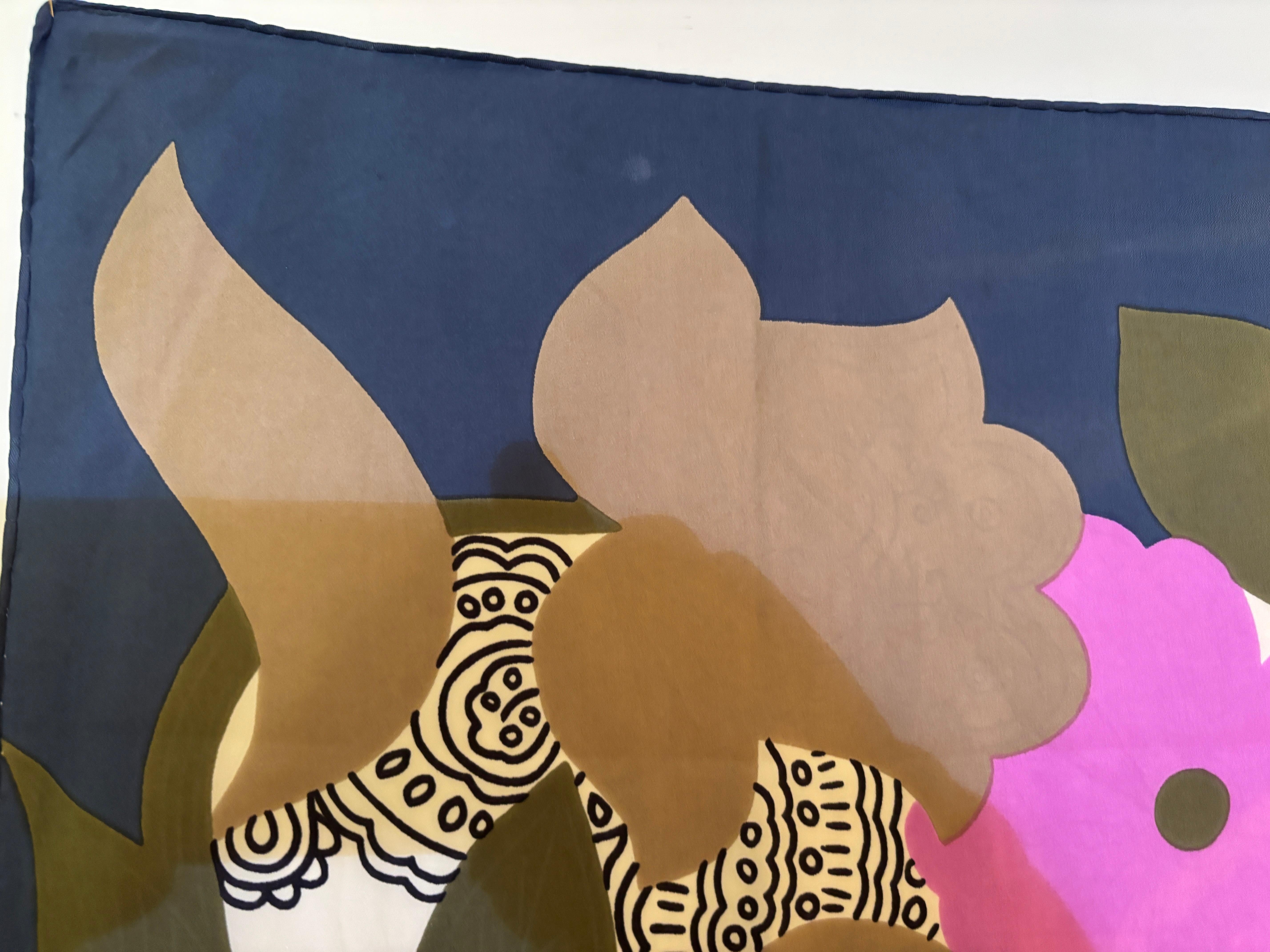Molyneux Paris Silk Scarf Rolled Edges 1980s For Sale 6