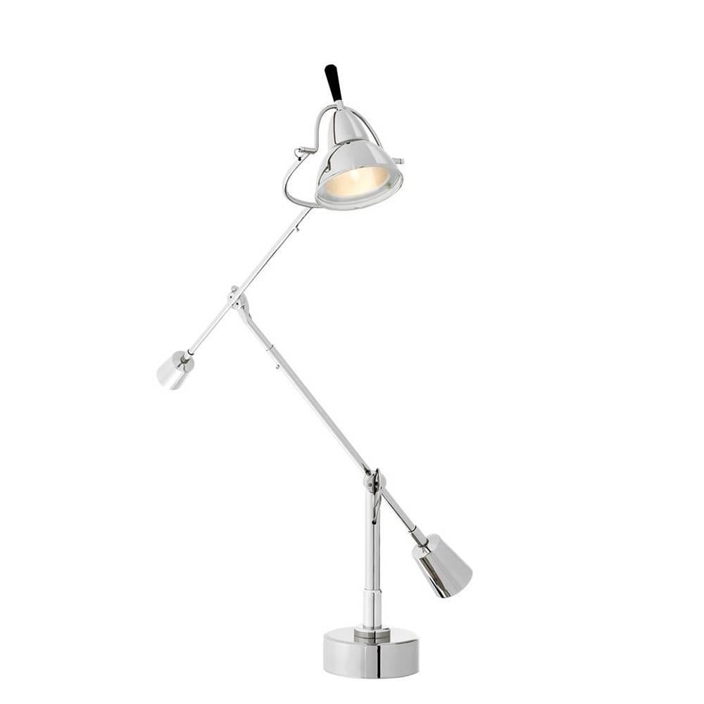 Chinese Moma Desk Lamp in Nickel Finish