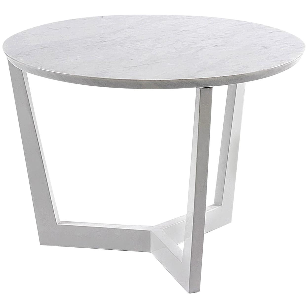 Moma Side Table with White Lacquered Finish For Sale