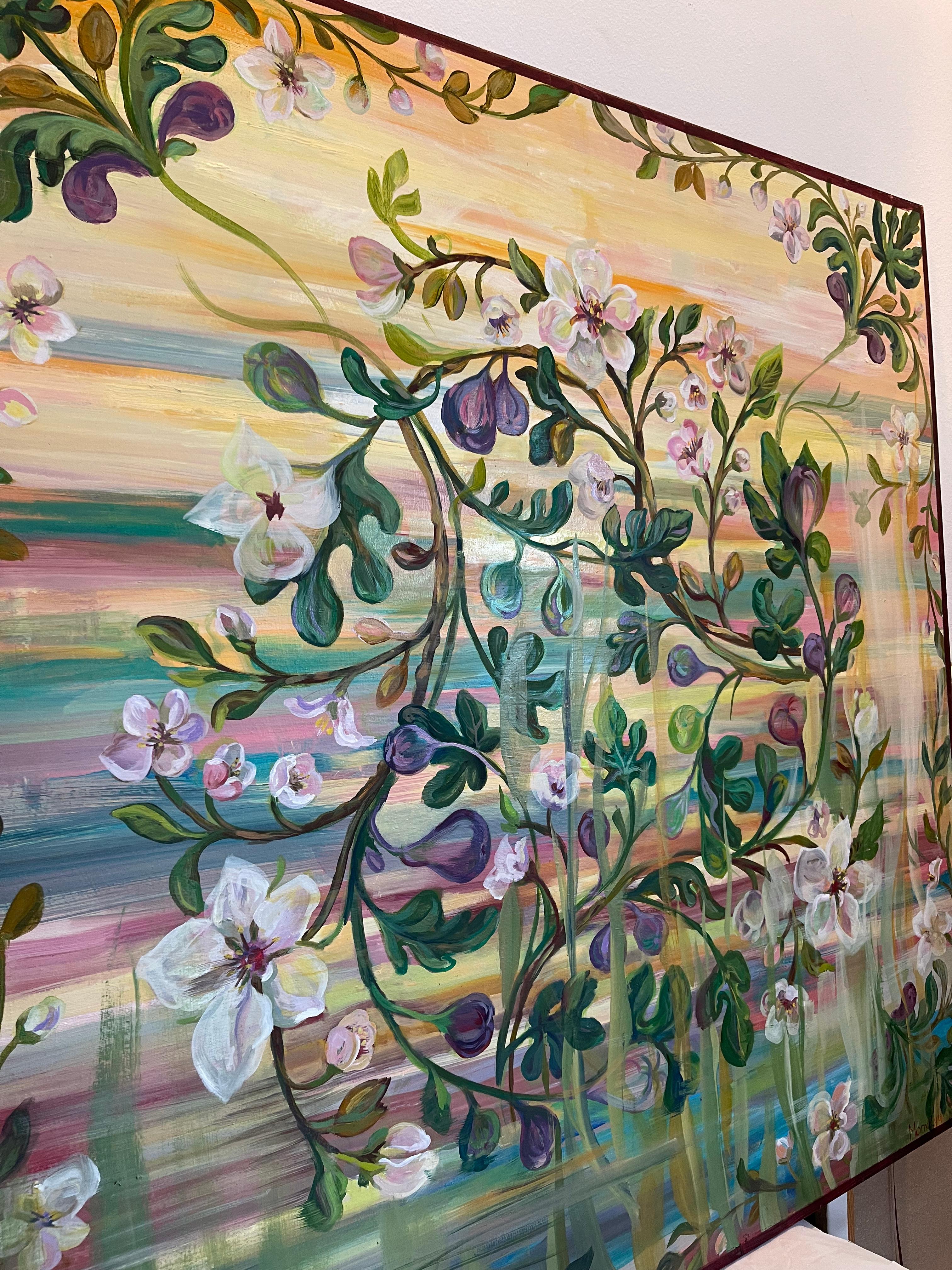 Mandelwalzer. Original Ölgemälde auf Leinwand 100 x100 cm – Painting von Momalyu Liubov