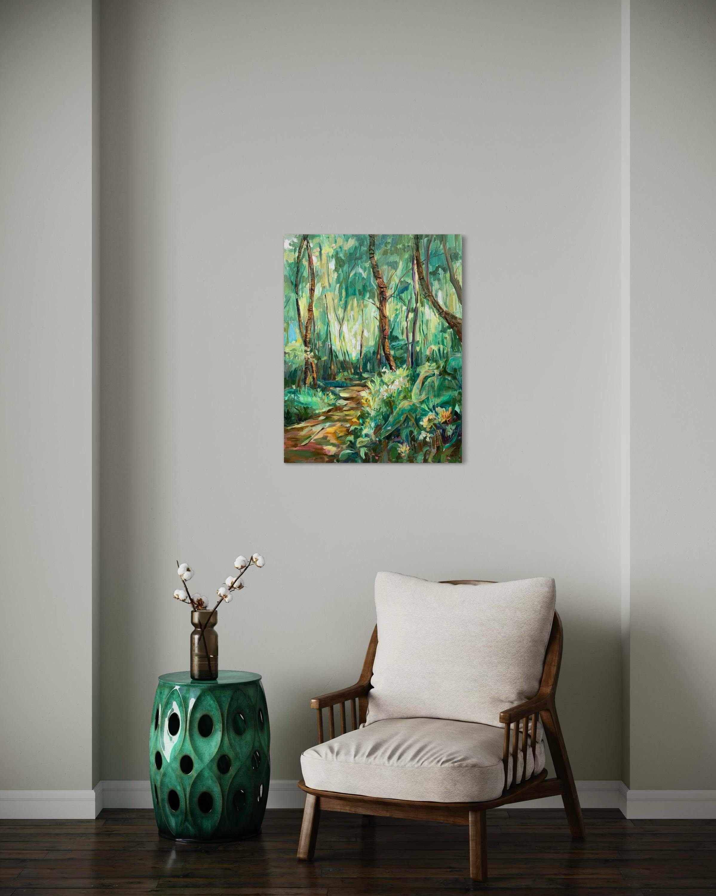 A solas con uno mismo. Bosque abstracto original  pintura en venta 5