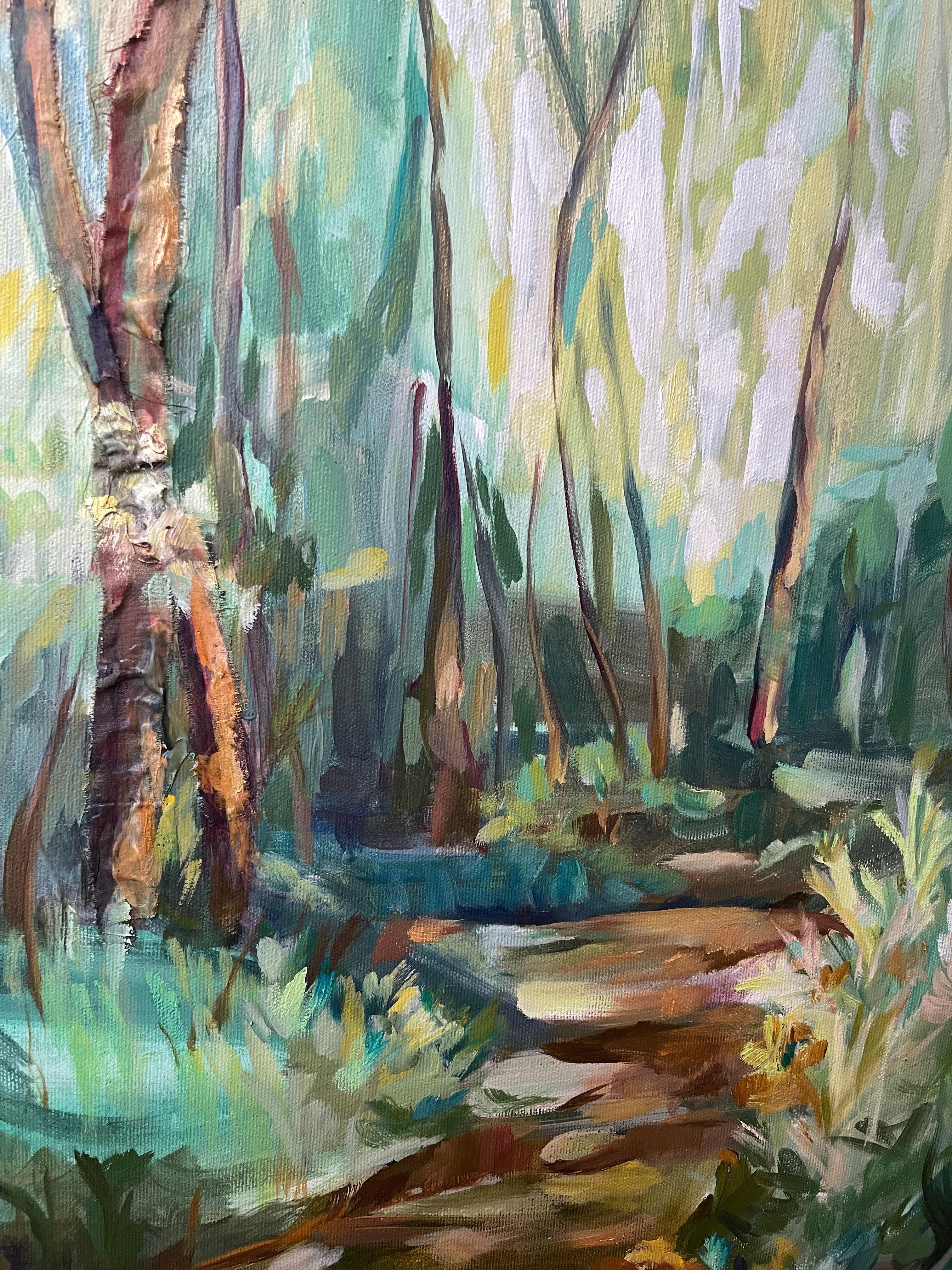Soli con se stessi. Foresta astratta originale  pittura - Painting Impressionismo astratto di Momalyu Liubov