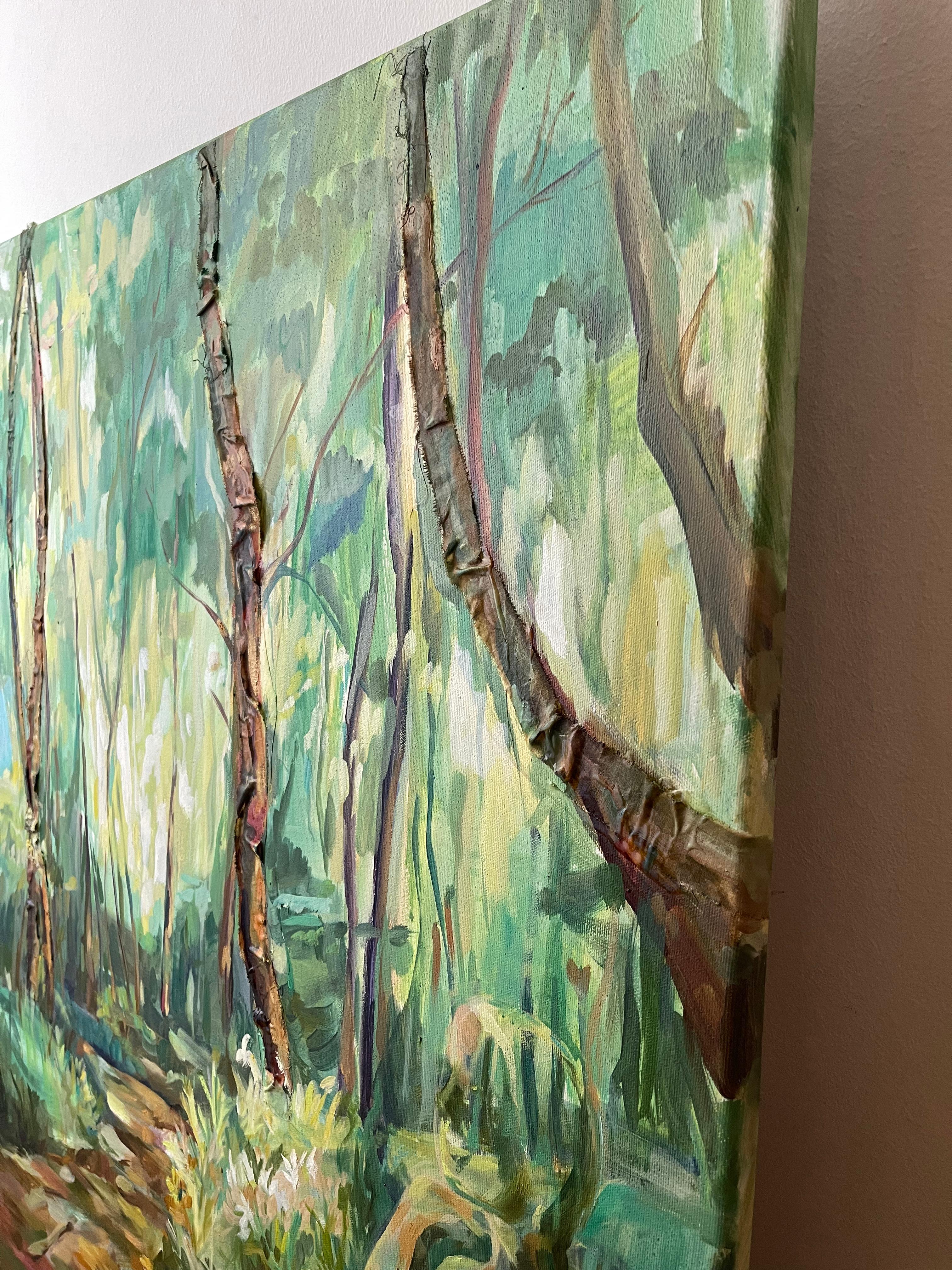 Soli con se stessi. Foresta astratta originale  pittura 2
