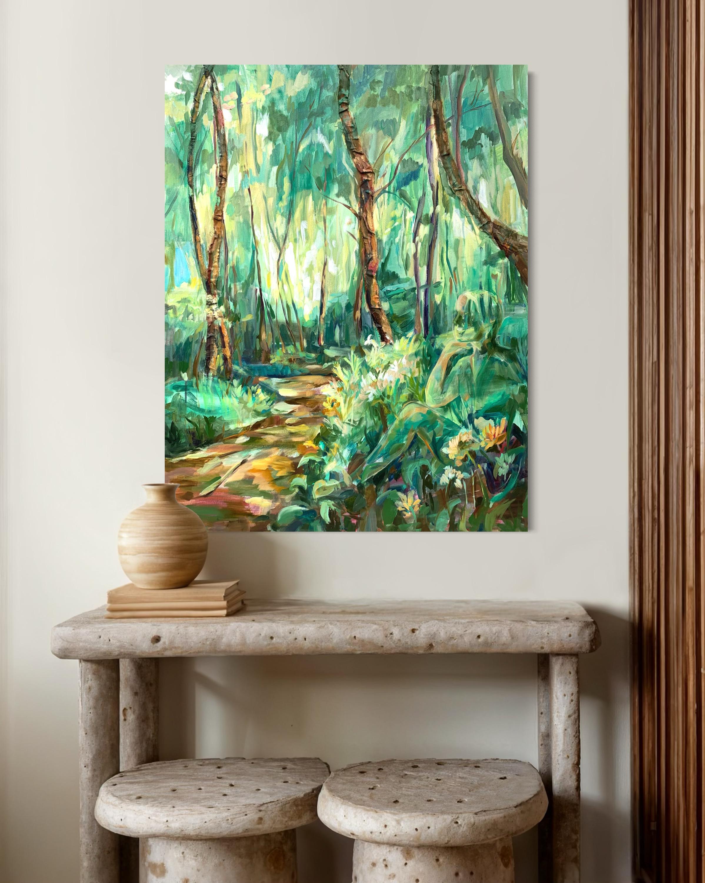 A solas con uno mismo. Bosque abstracto original  pintura en venta 4