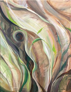 Between Light and Silence, Abstract, Organic Forms of Nature, 90x70 cm