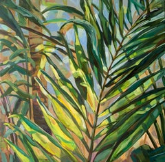 Brilliant Palm.Tranquility in the rays of the sun  . Original oil painting