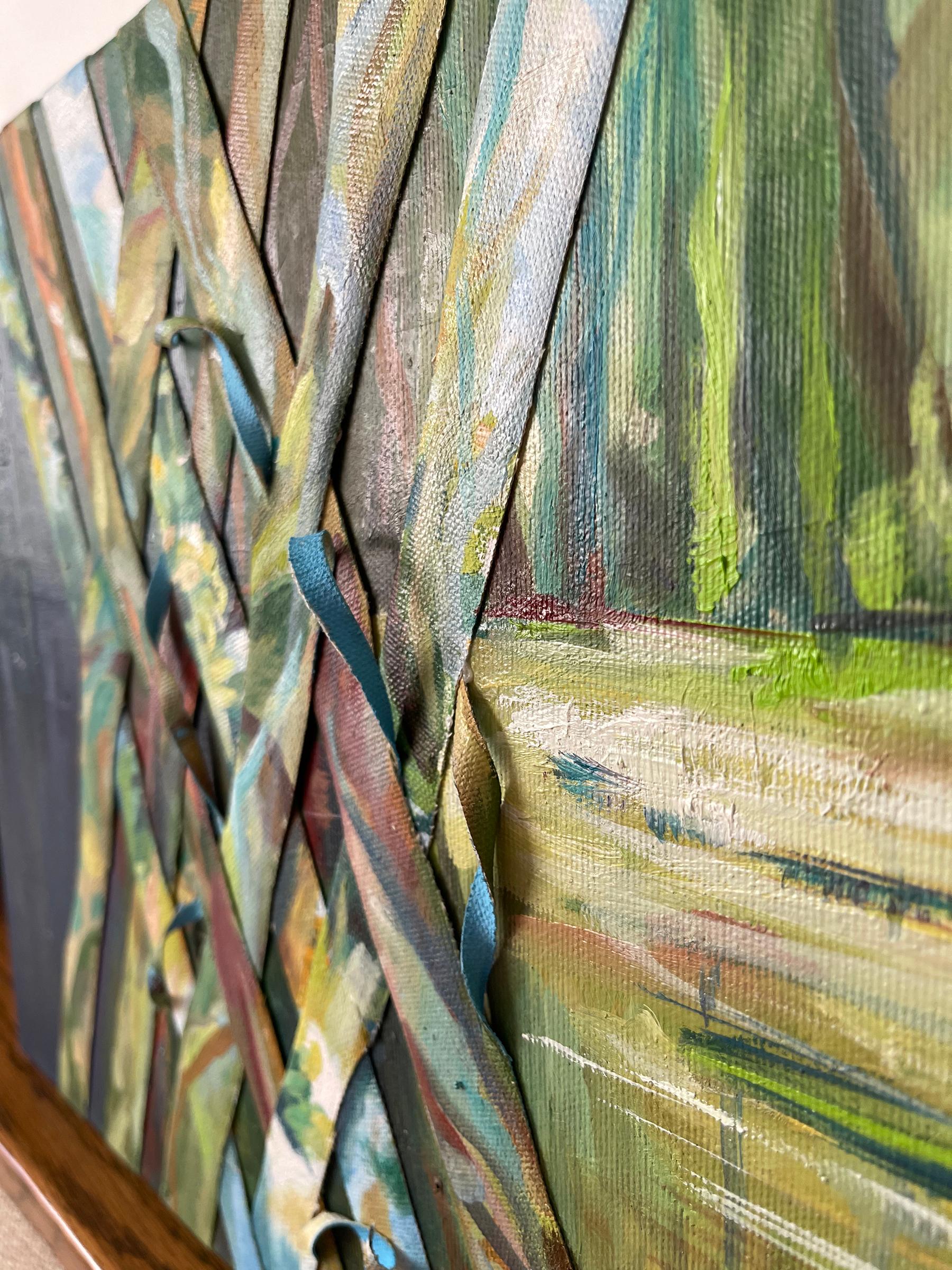 Atrae tus sentidos. Entretejidos sobre lienzo - Painting Impresionista abstracto de Momalyu Liubov
