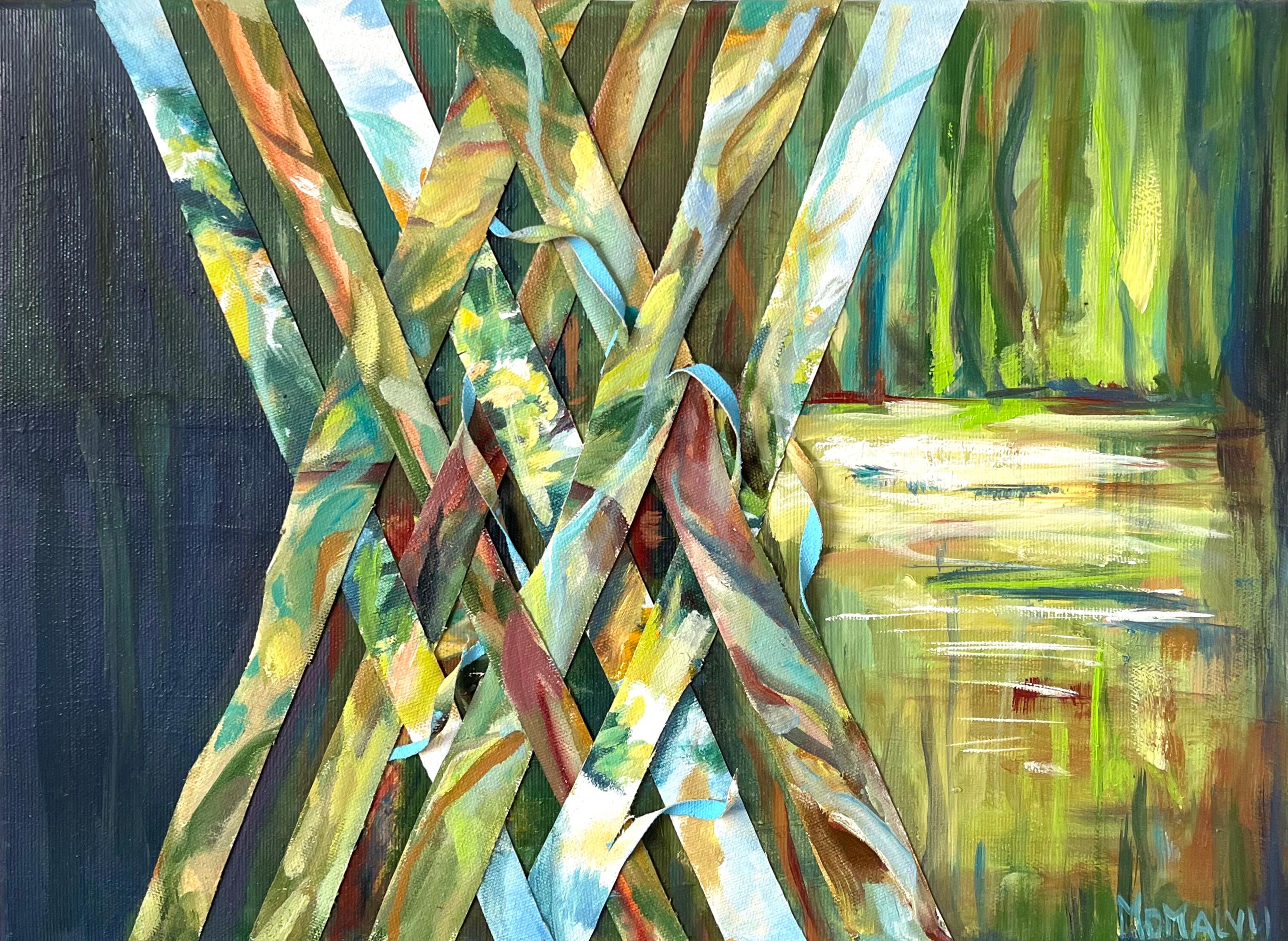 Abstract Painting de Momalyu Liubov - Atrae tus sentidos. Entretejidos sobre lienzo