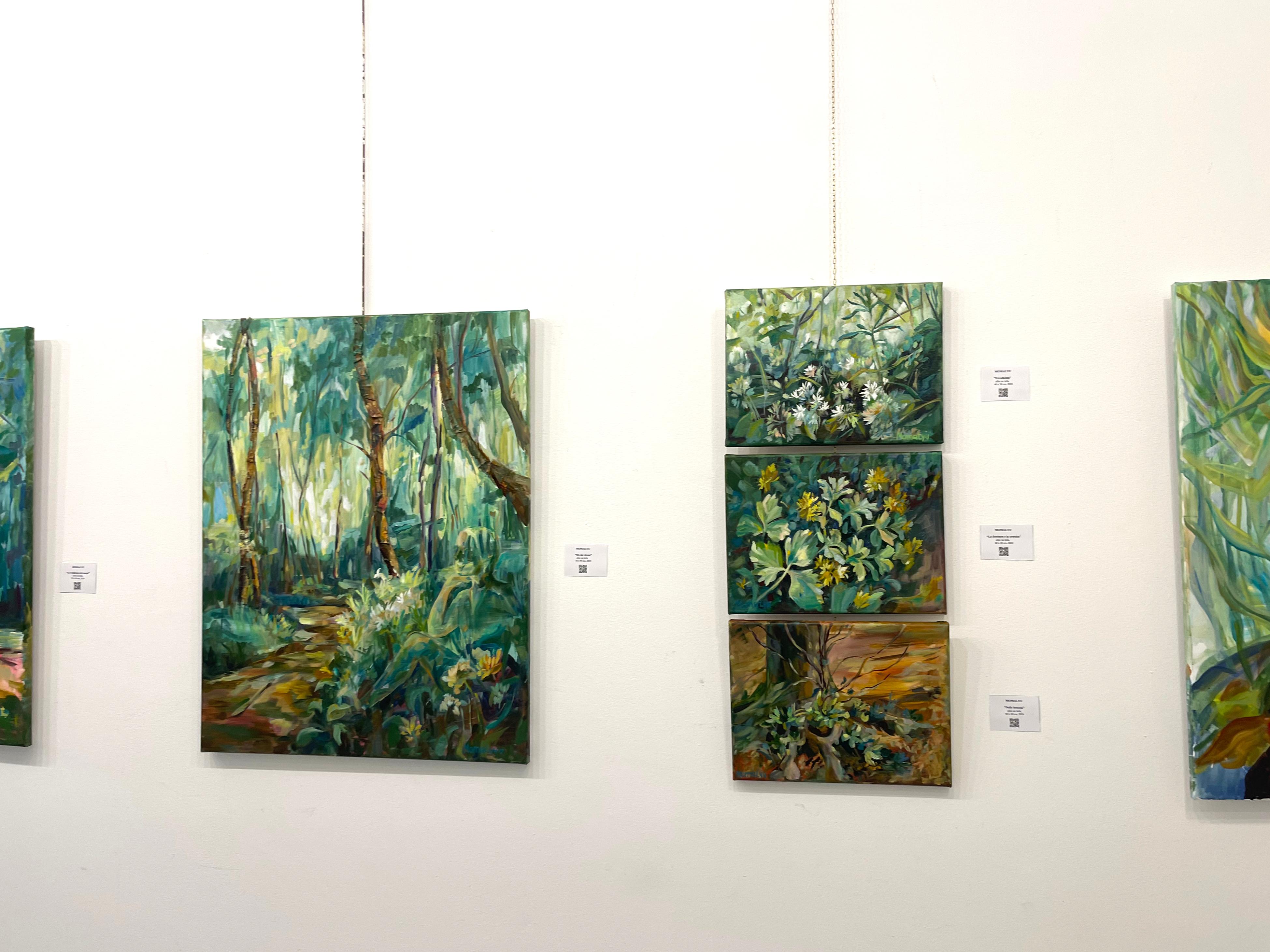 Freshness. Foliage green painting - Painting by Momalyu Liubov