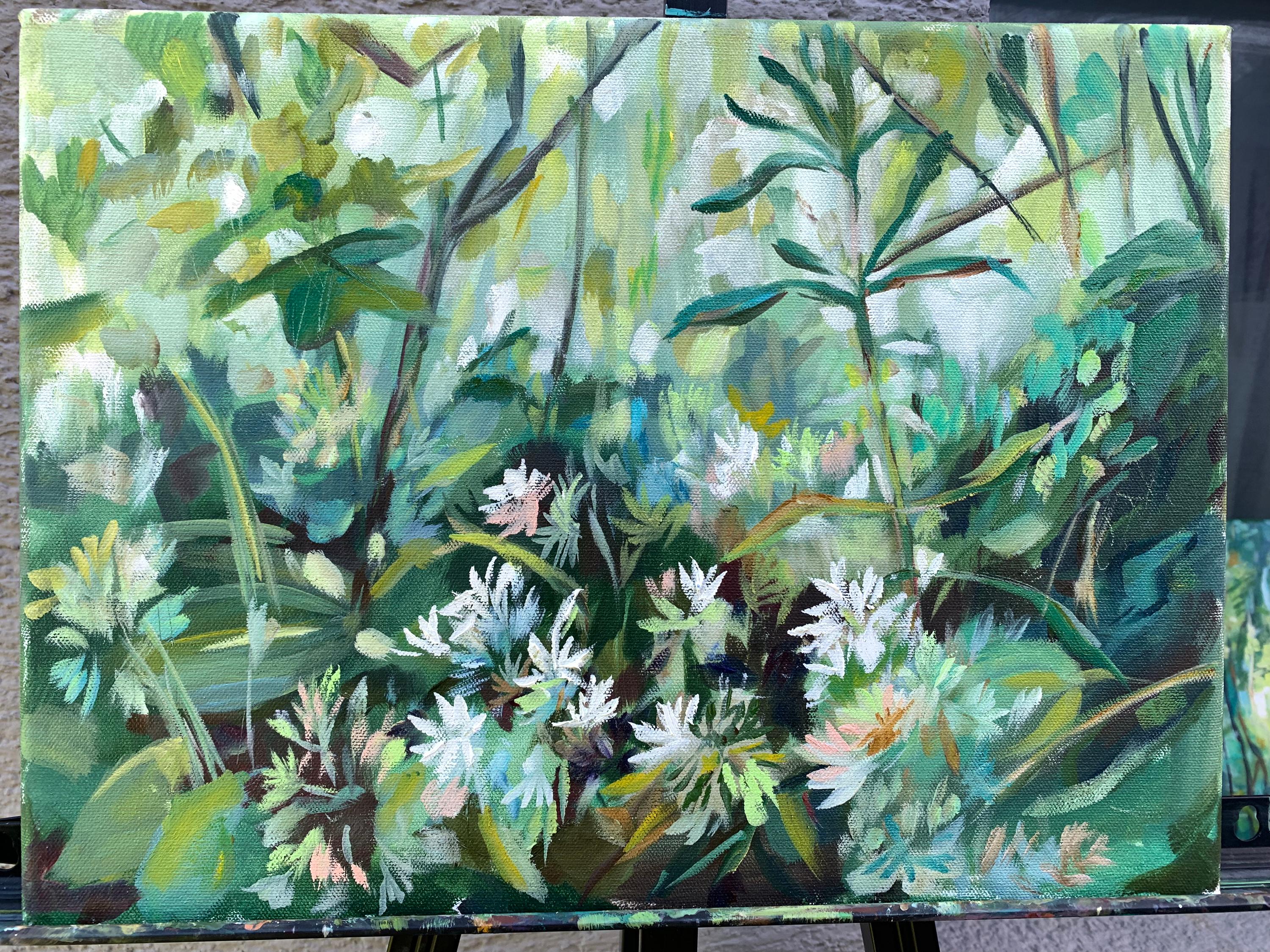 Freshness. Foliage green painting - Impressionist Painting by Momalyu Liubov