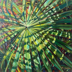 Glistening on the  tropical leaf of palm. Abstract. Impressionist