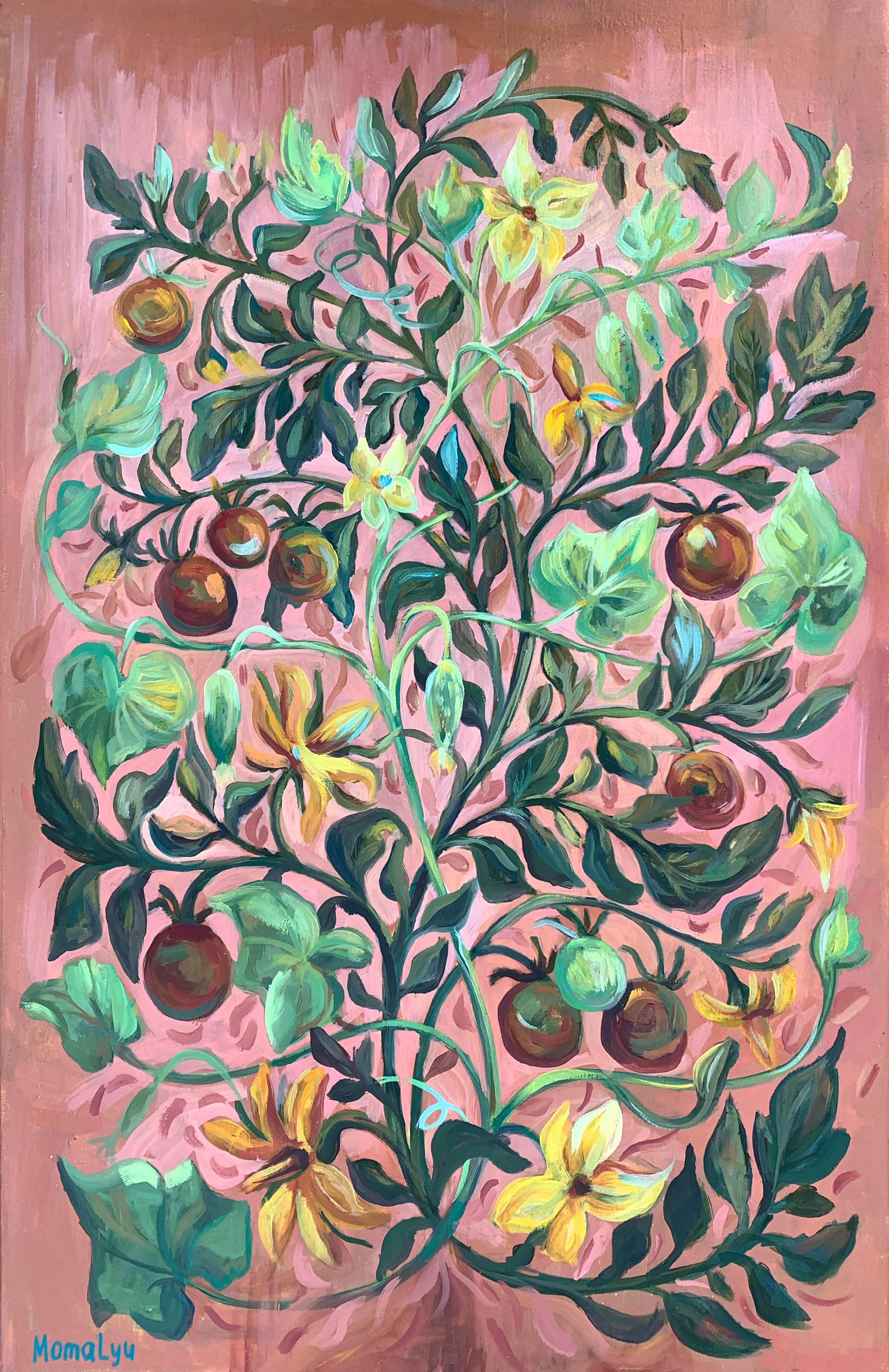 Momalyu Liubov Interior Painting - Grace of weaves -ornament of climbing plants. Limited edition PRINT , Giclee