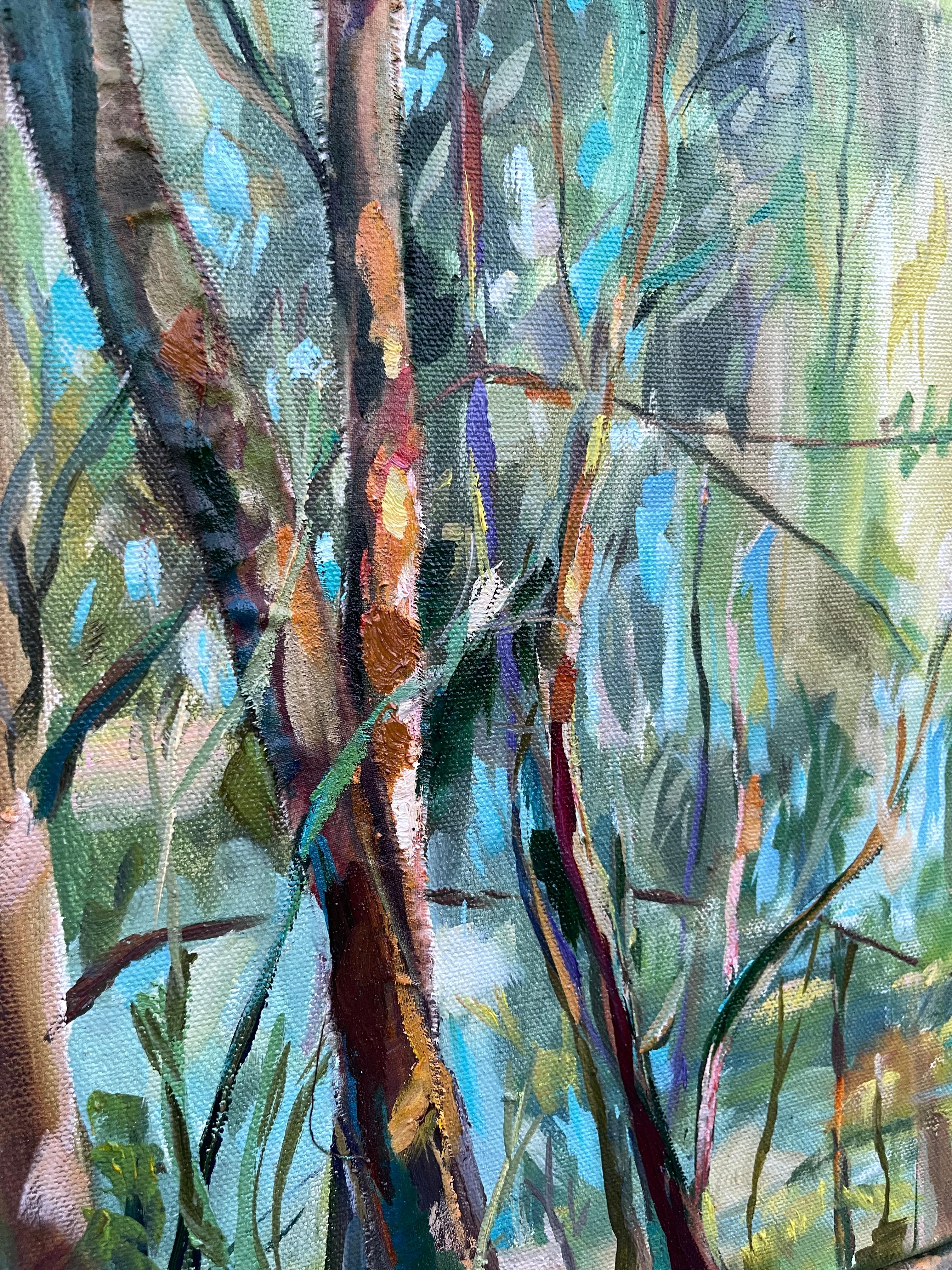 Illuminato dal sole.  Foresta Quadro originale - Painting di Momalyu Liubov
