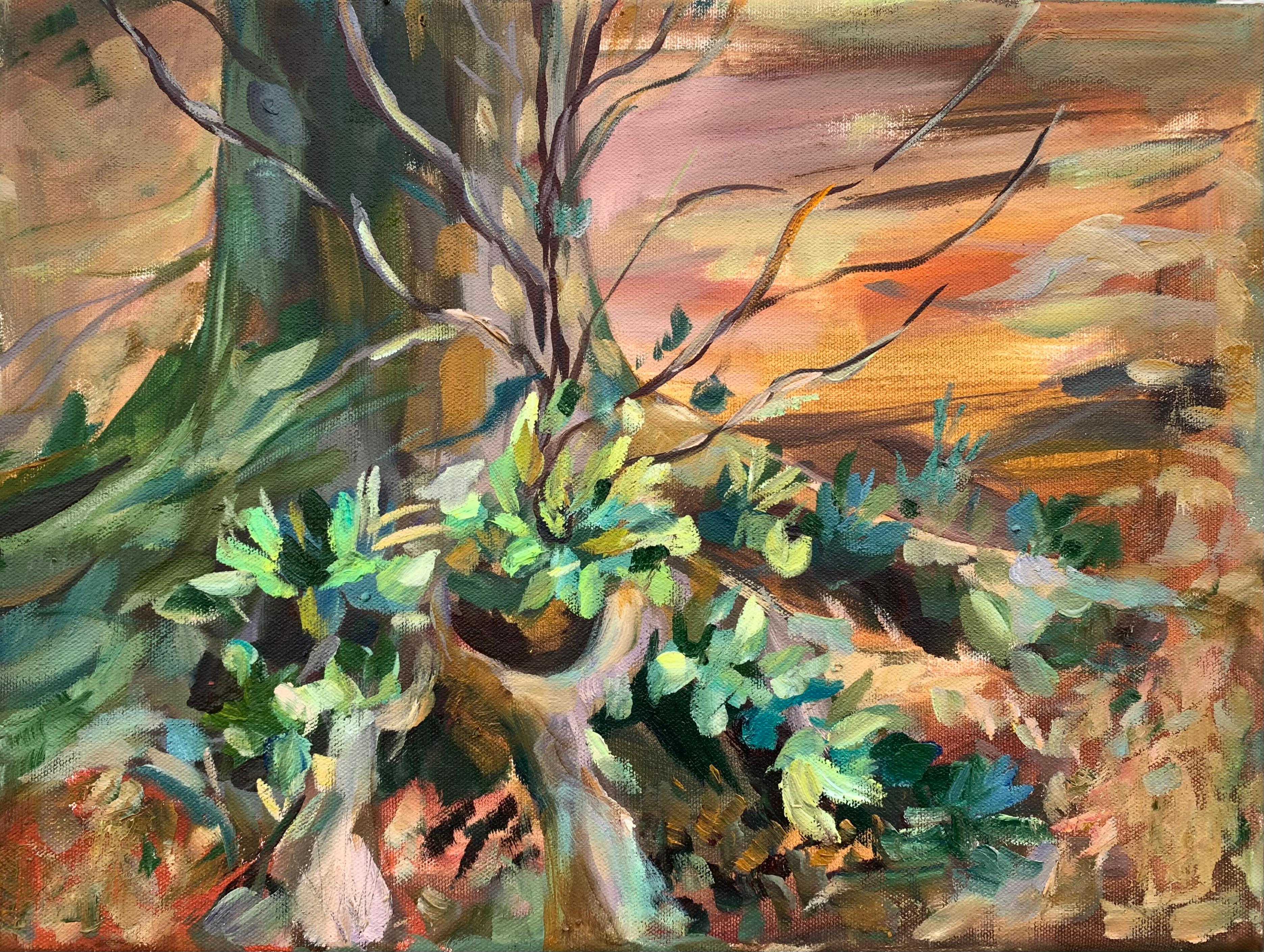 Nell'abbraccio . Pittura ad olio originale di Foresta - Art Impressionismo di Momalyu Liubov