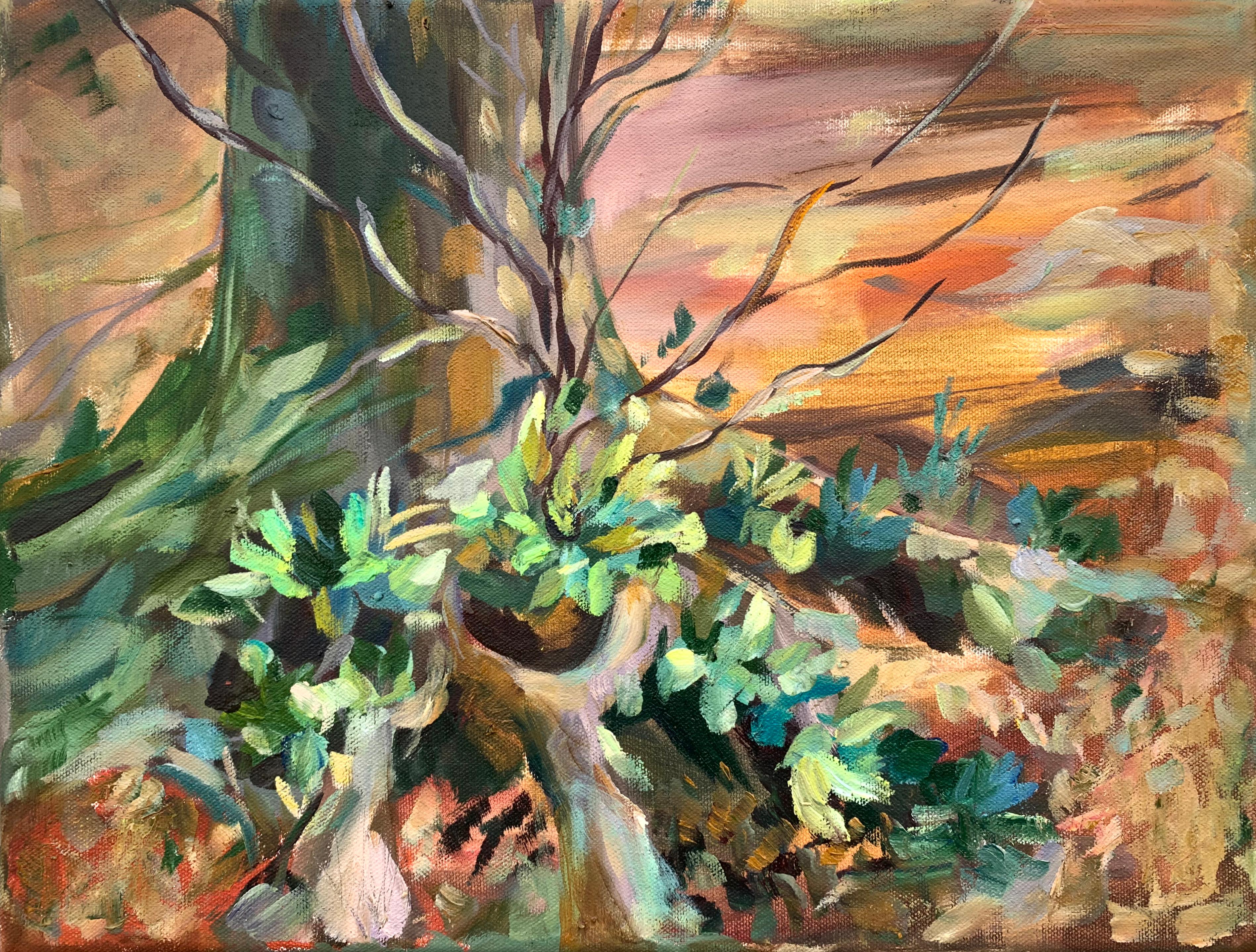 Nell'abbraccio . Pittura ad olio originale di Foresta in vendita 1