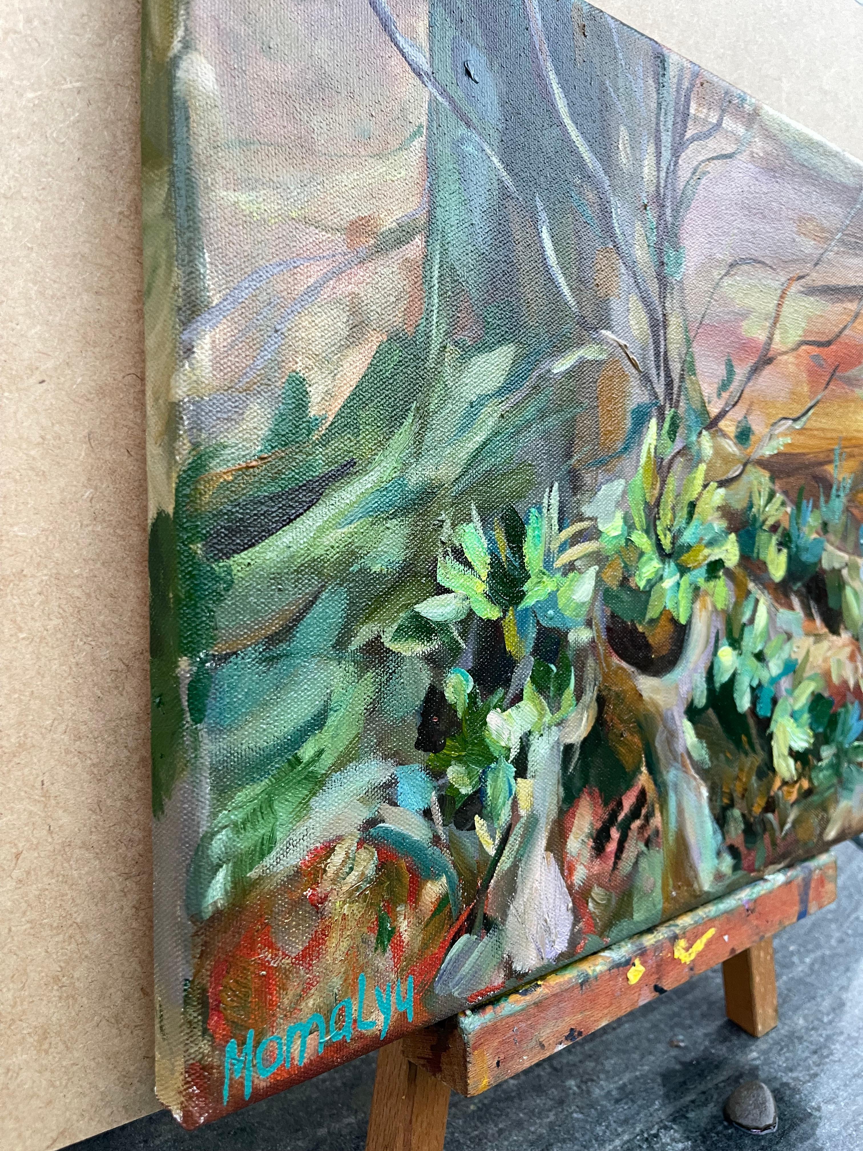Nell'abbraccio . Pittura ad olio originale di Foresta in vendita 5