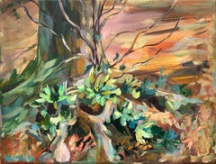 In the embrace . Original oil painting of Forest