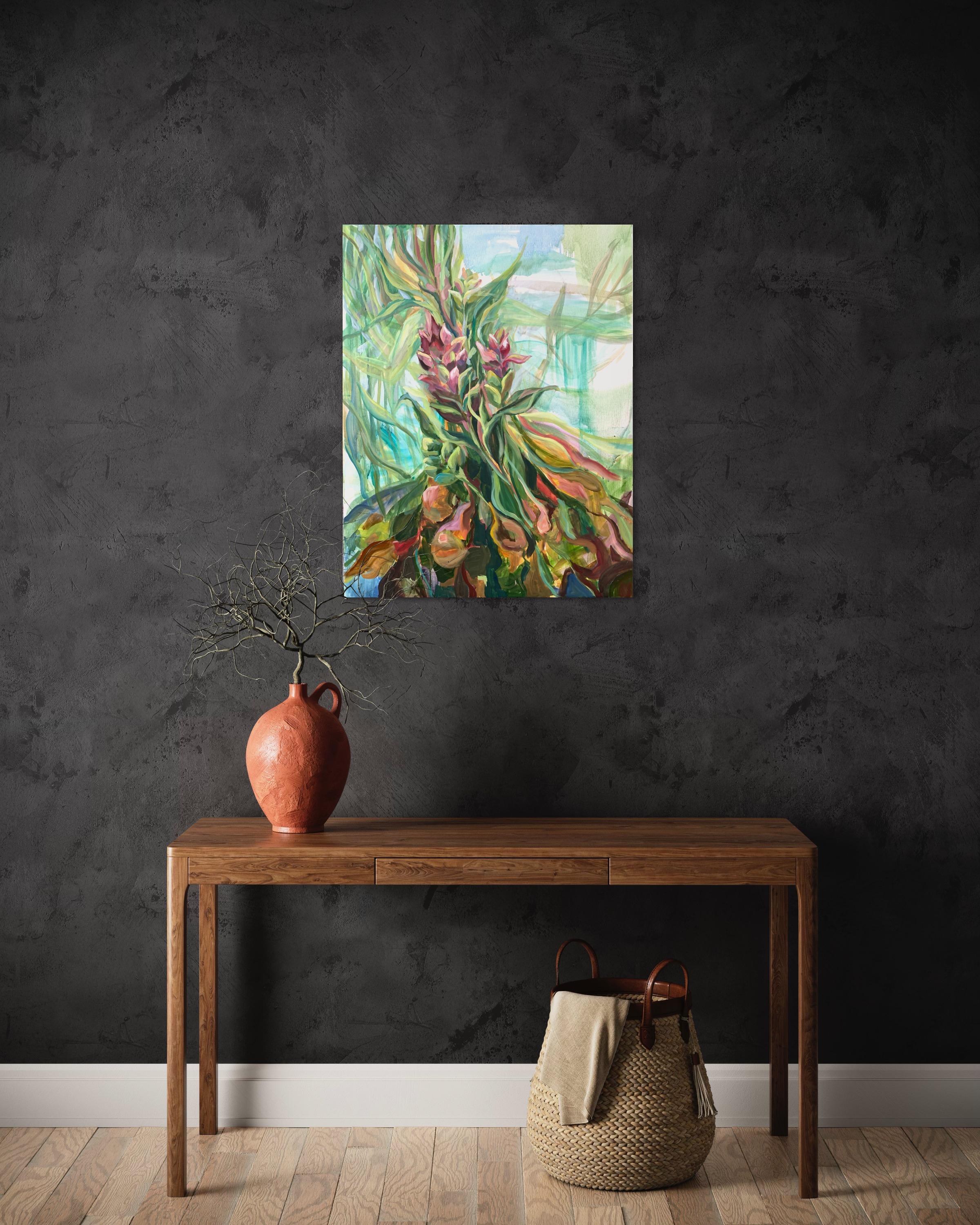 In der Energie von Ginger.  Foliage Original Ölgemälde auf Leinwand – Painting von Momalyu Liubov