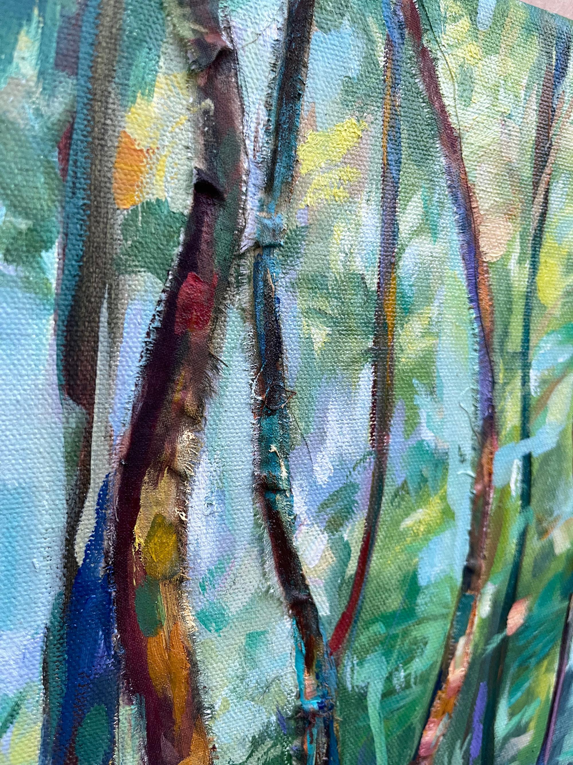 Nel silenzio della foresta. - Landscape Painting Grigio di Momalyu Liubov