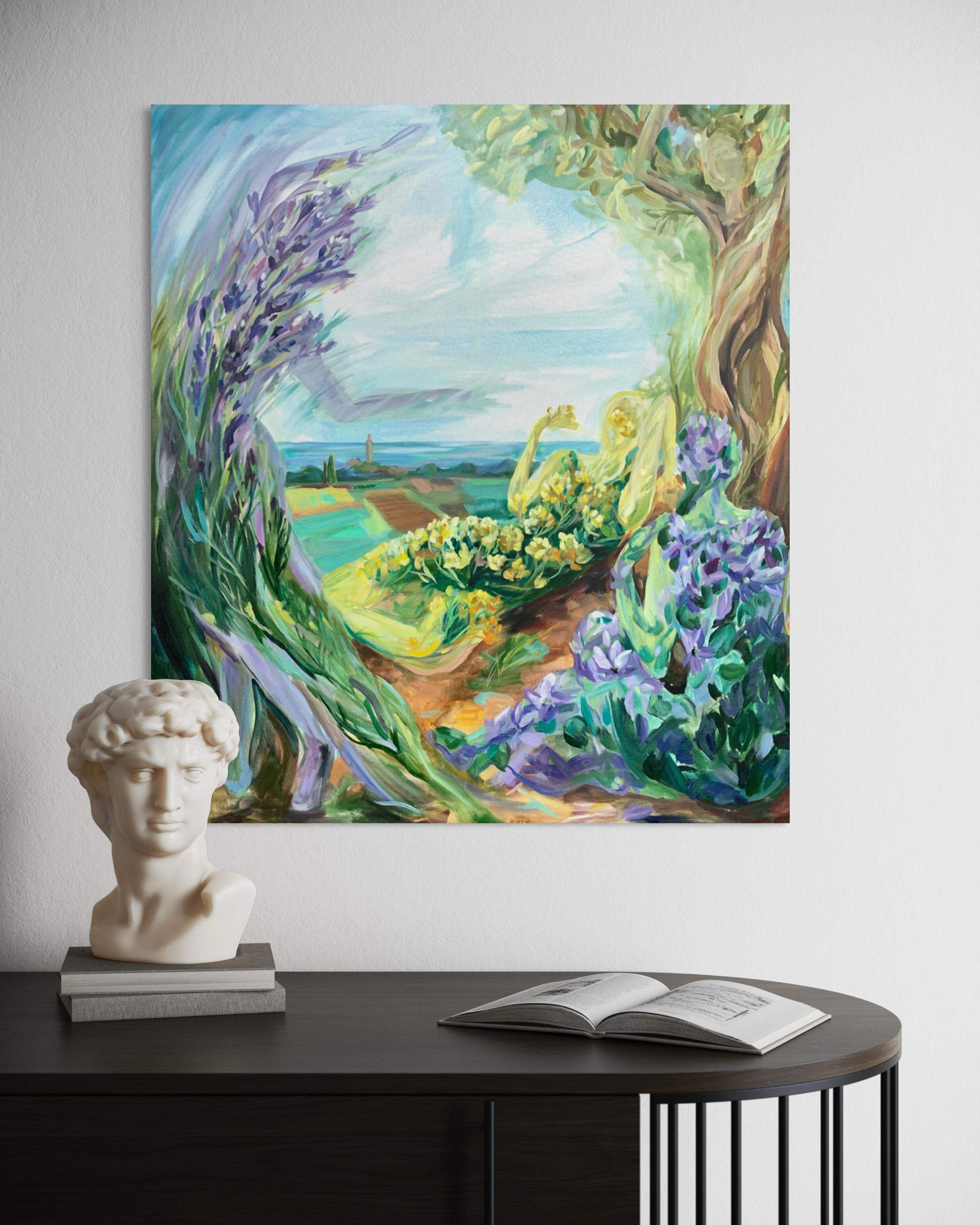 Lavender, immortelle , laurel, istrian bellflowers- character plant for Istria, Croatia.

Description about painting “Istrian Fairies” . Collection 