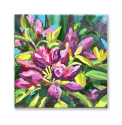 Joyful flowers. Miniature oil painting