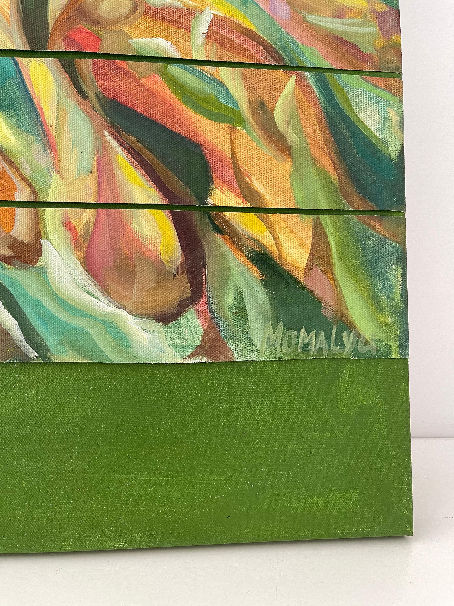 La maestria del percorso di vita. Pittura verde foliage in vendita 6