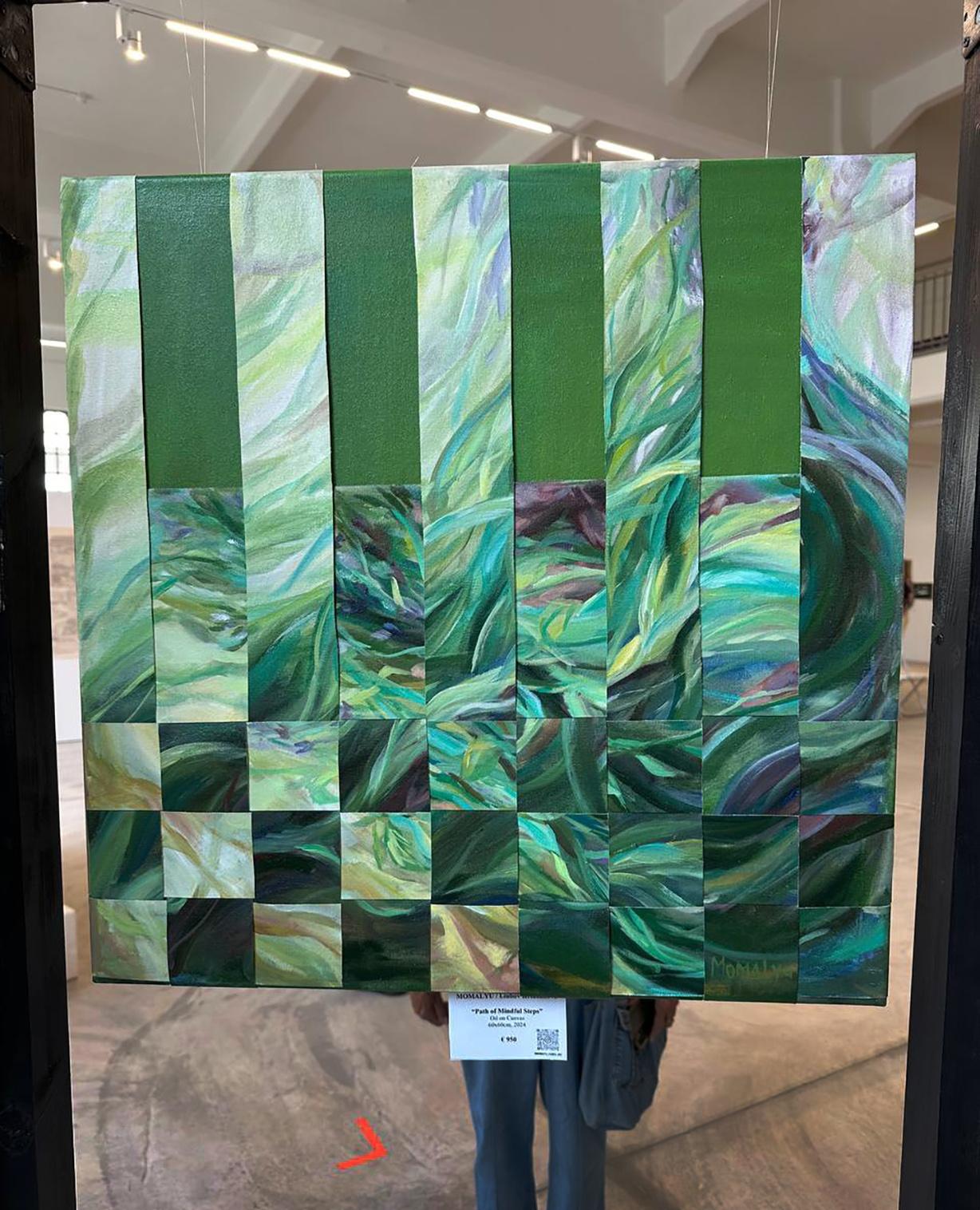 Il sentiero dei passi consapevoli. Pittura verde foliage - Painting Moderno di Momalyu Liubov