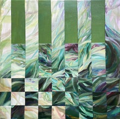 Path of Mindful Steps . Foliage green painting