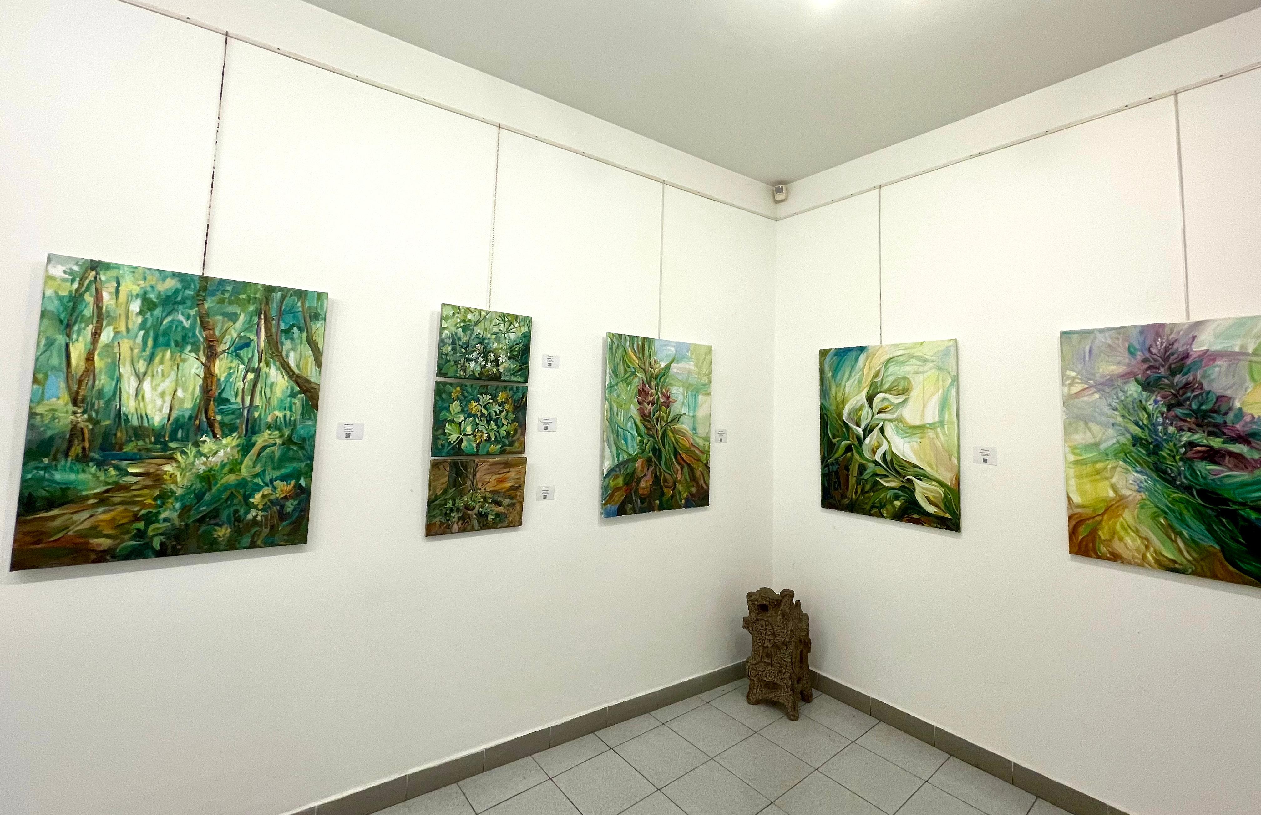 Pace della vita.  Fogliame Pittura ad olio originale su tela 7