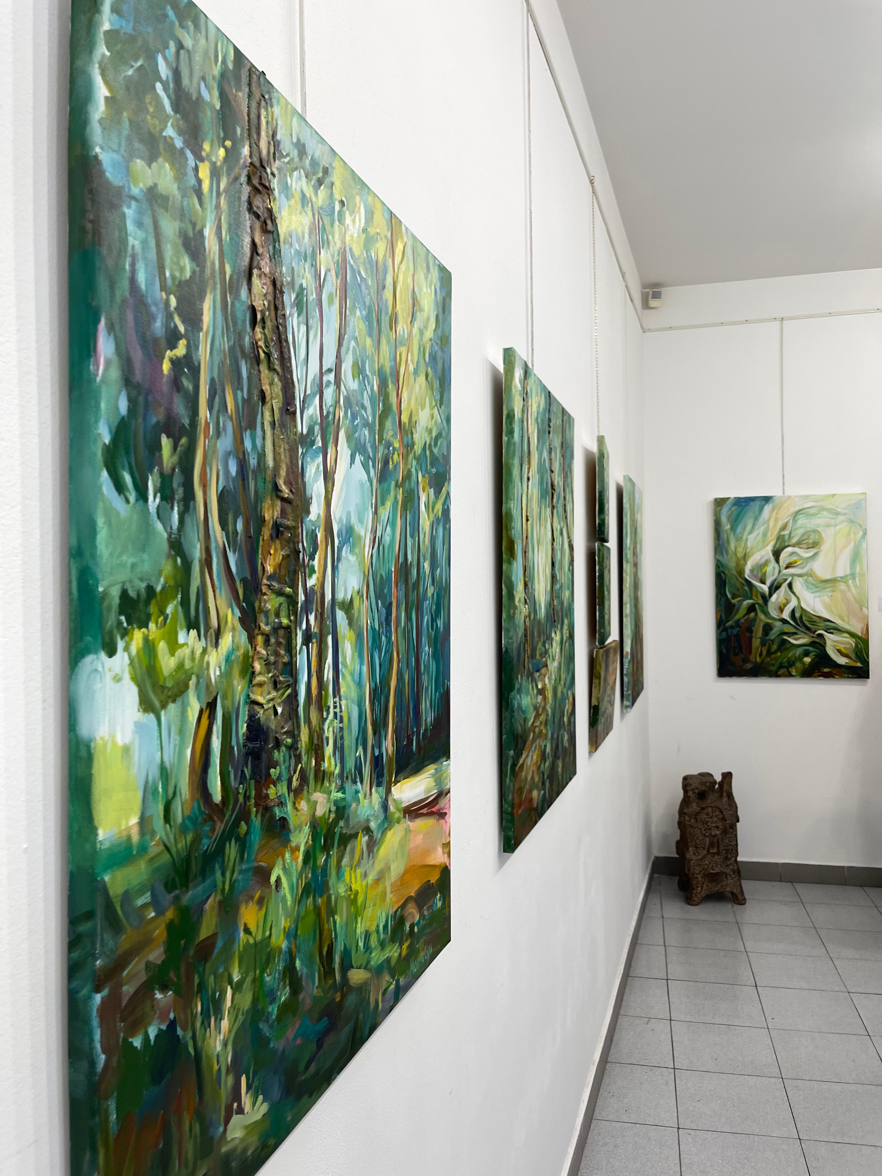 Pace della vita.  Fogliame Pittura ad olio originale su tela 9