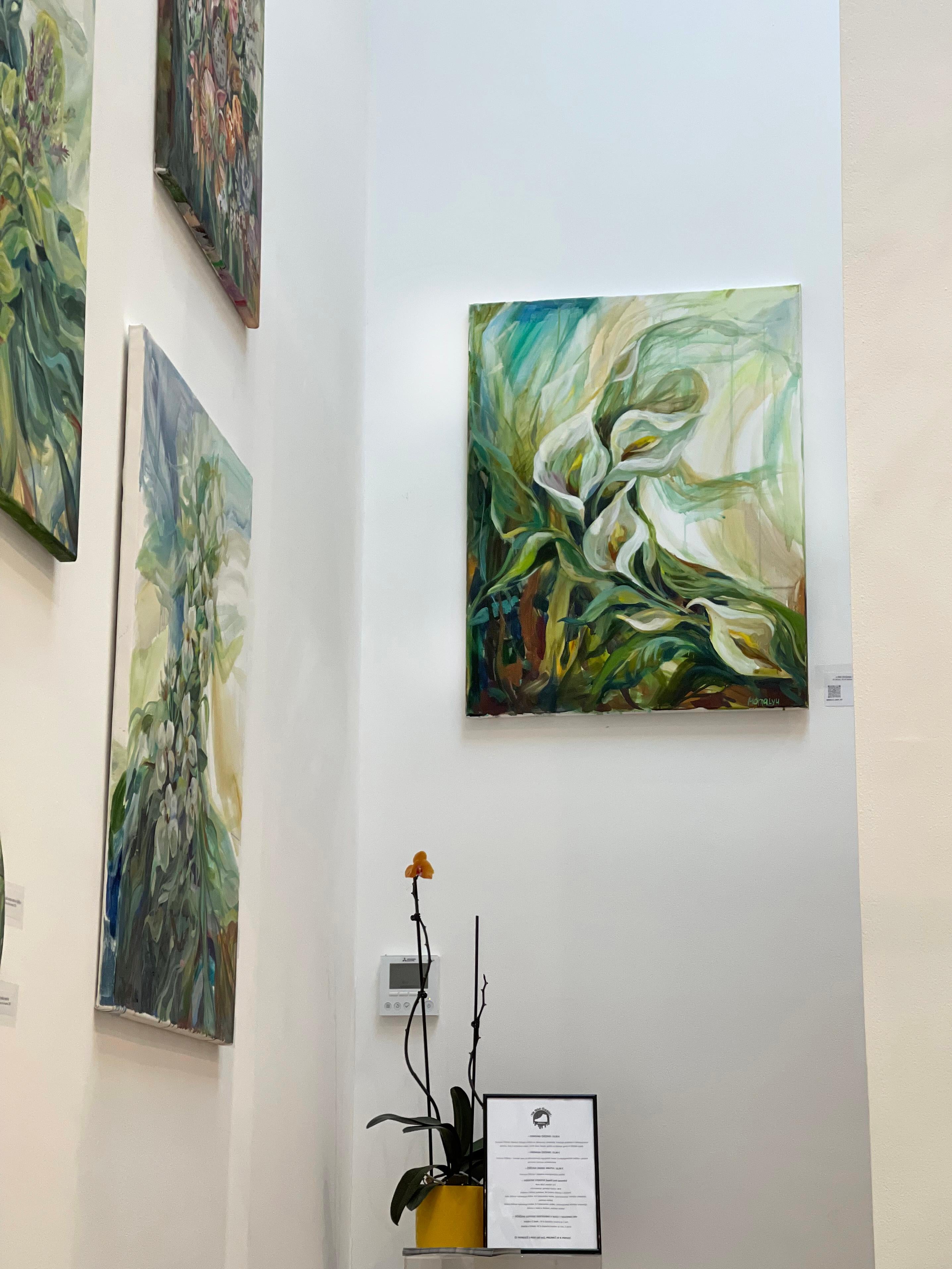 Pace della vita.  Fogliame Pittura ad olio originale su tela 1