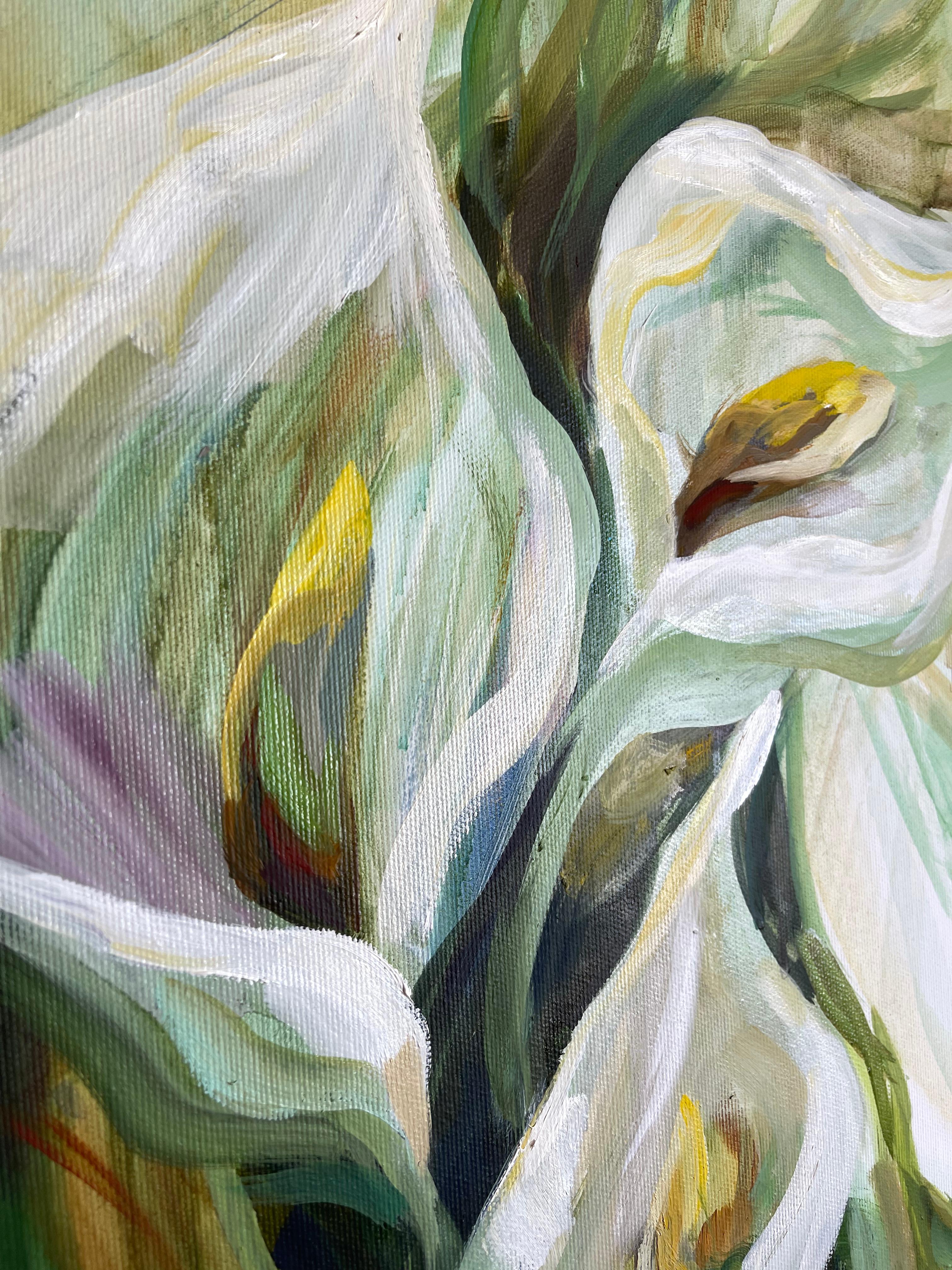 Pace della vita.  Fogliame Pittura ad olio originale su tela 2