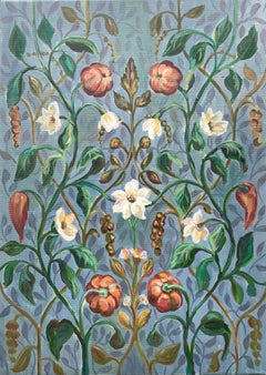 Polyphony of feelings “. Vintage botanical pattern. Oil painting